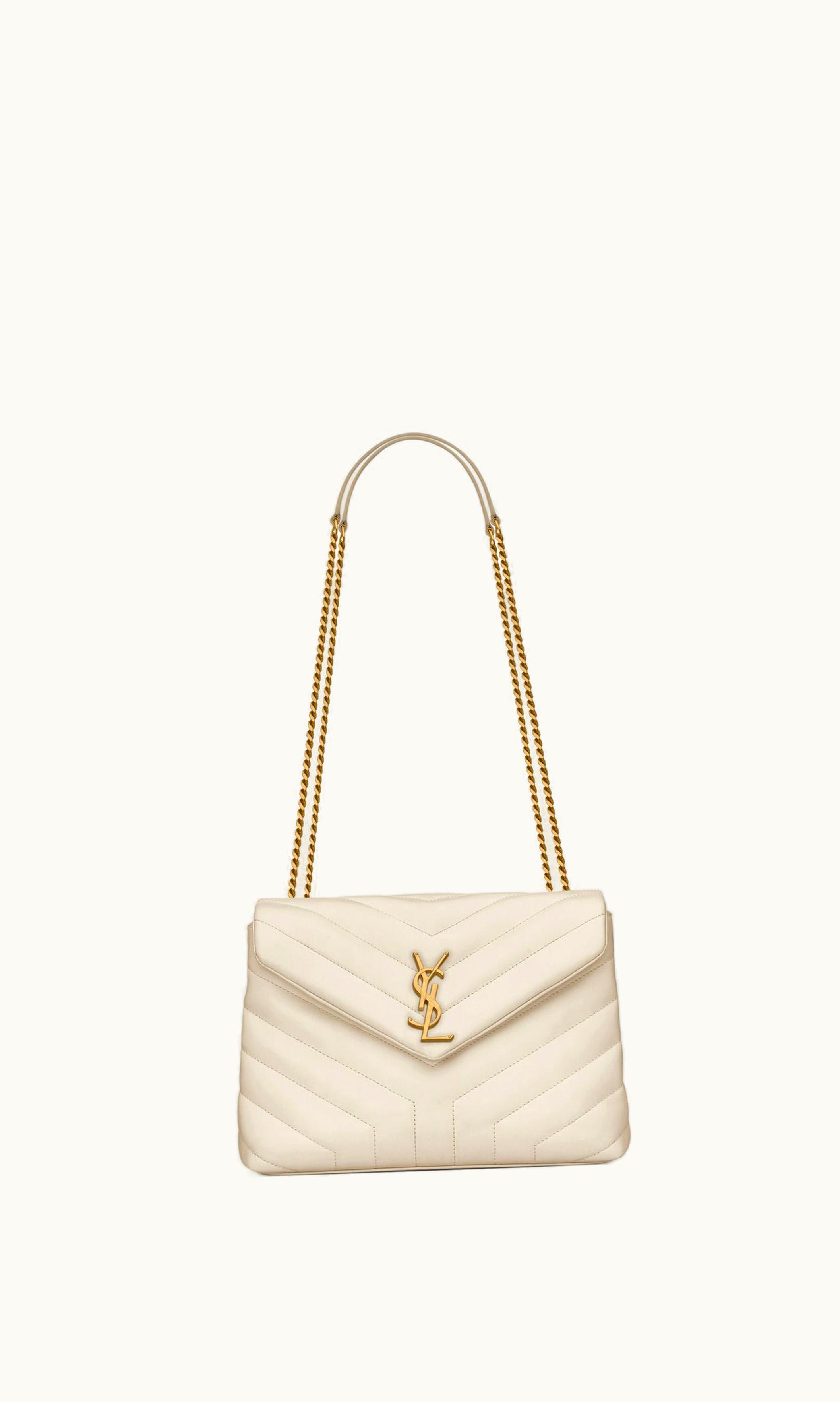 Saint Laurent Saint Laurent Loulou Small In Quilted Leather Blanc Vintage