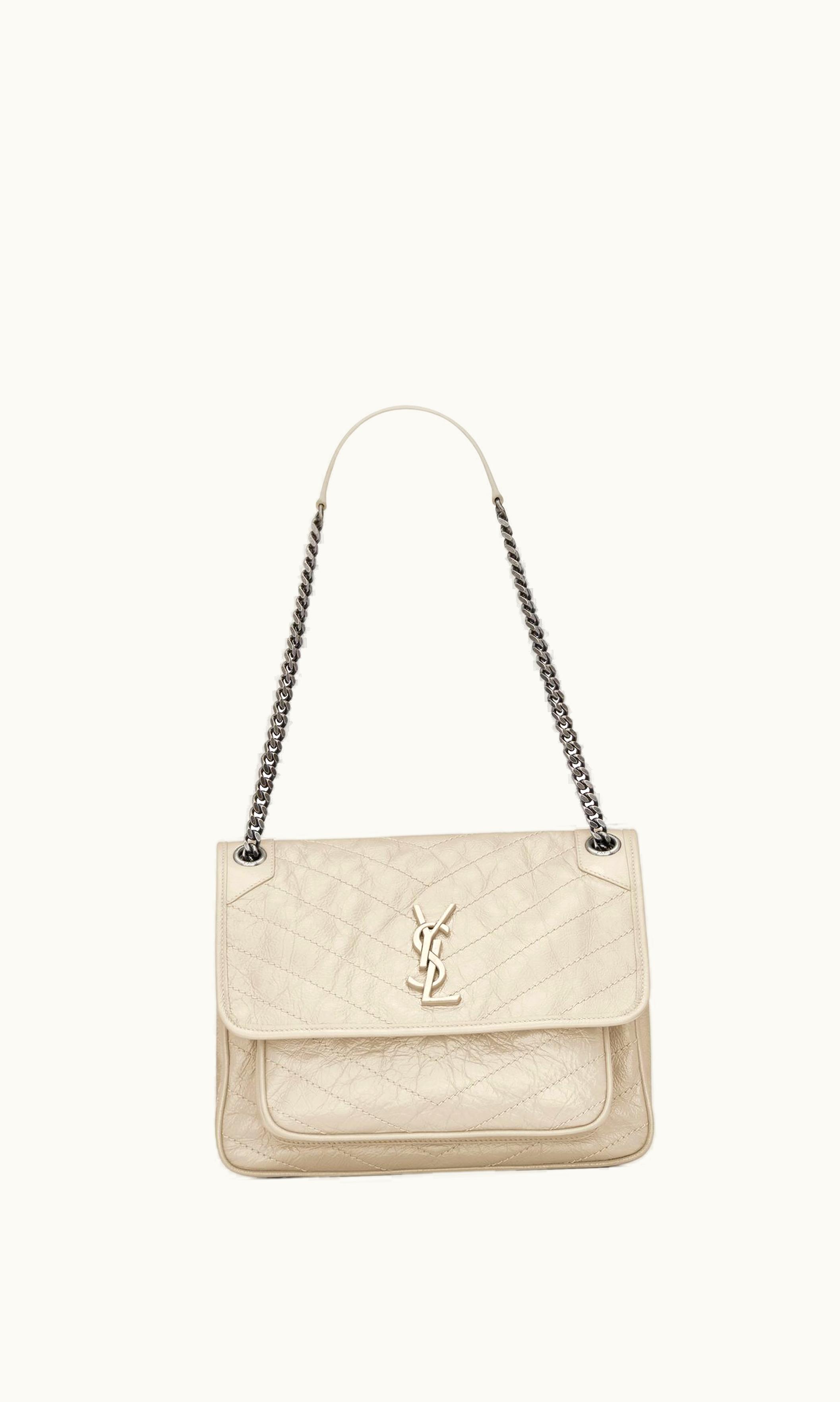 Saint Laurent Saint Laurent Niki Medium In Vintage Leather Blanc Vintage