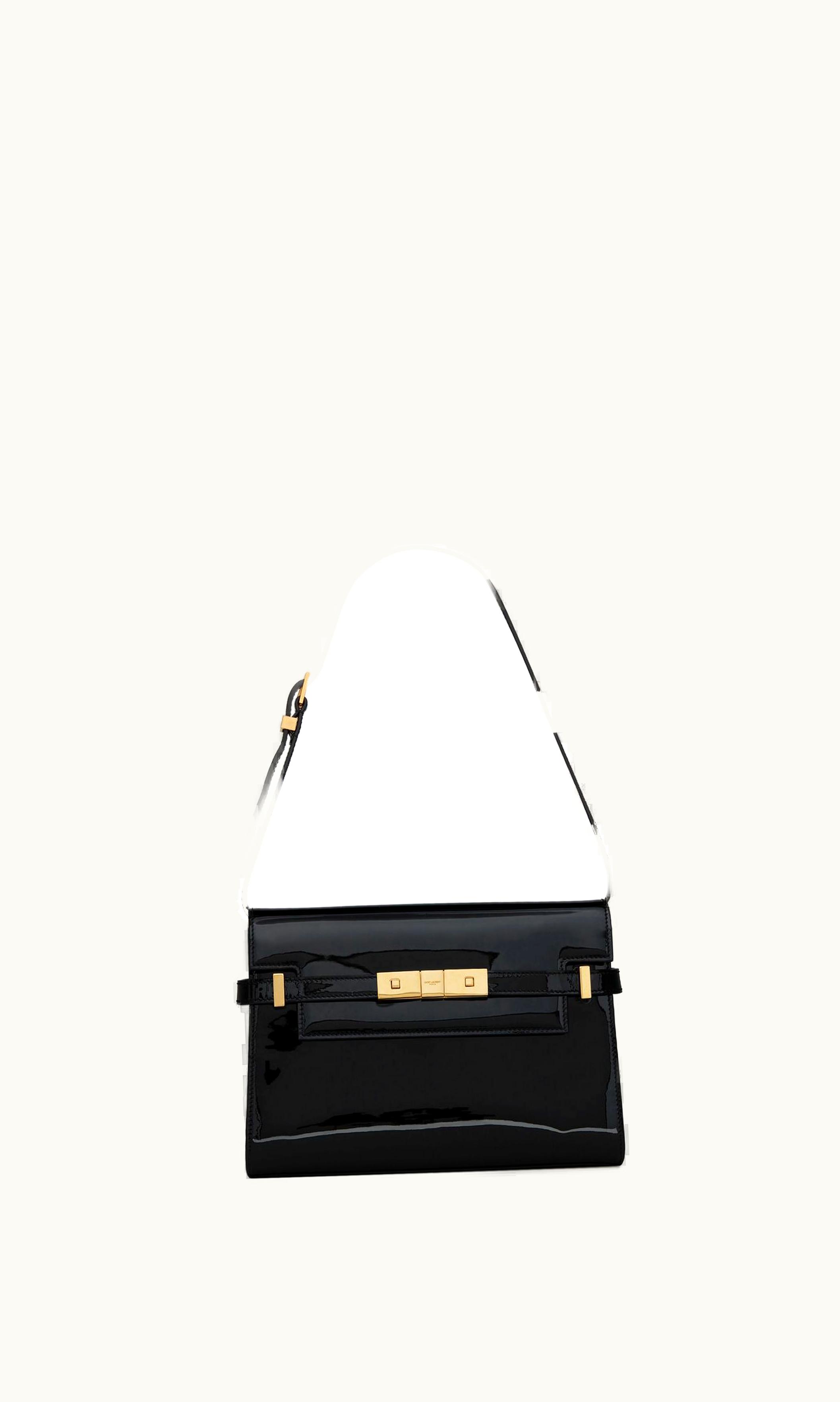 Saint Laurent Saint Laurent Manhattan Small In Patent Leather Black