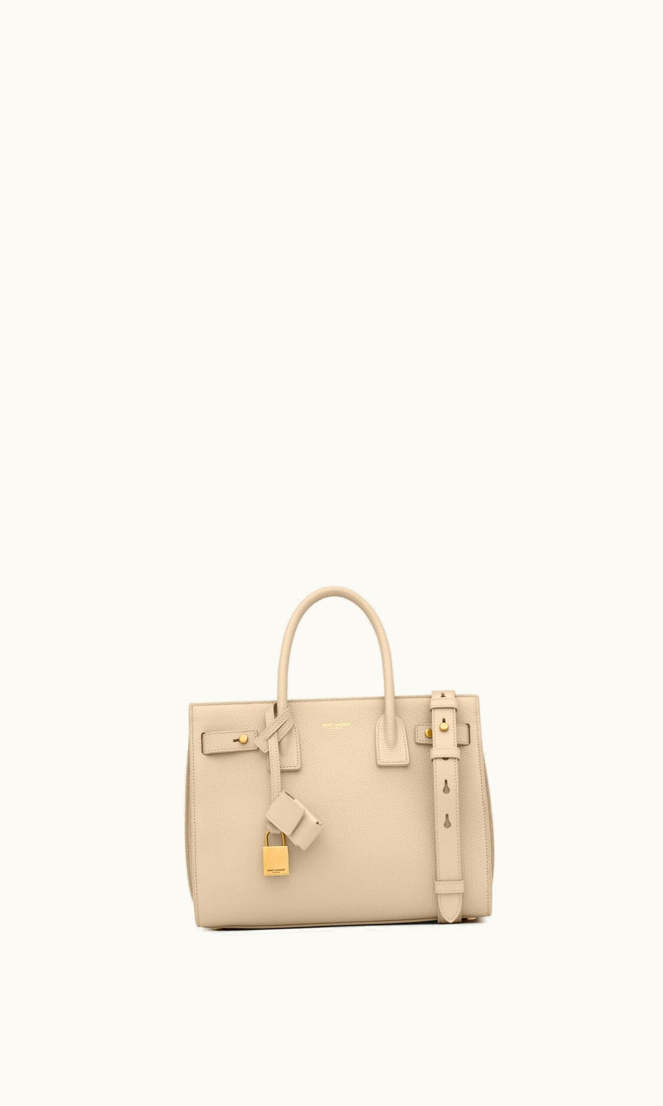 Saint Laurent Saint Laurent Sac De Jour Baby In Supple Grained Leather Sea Salt