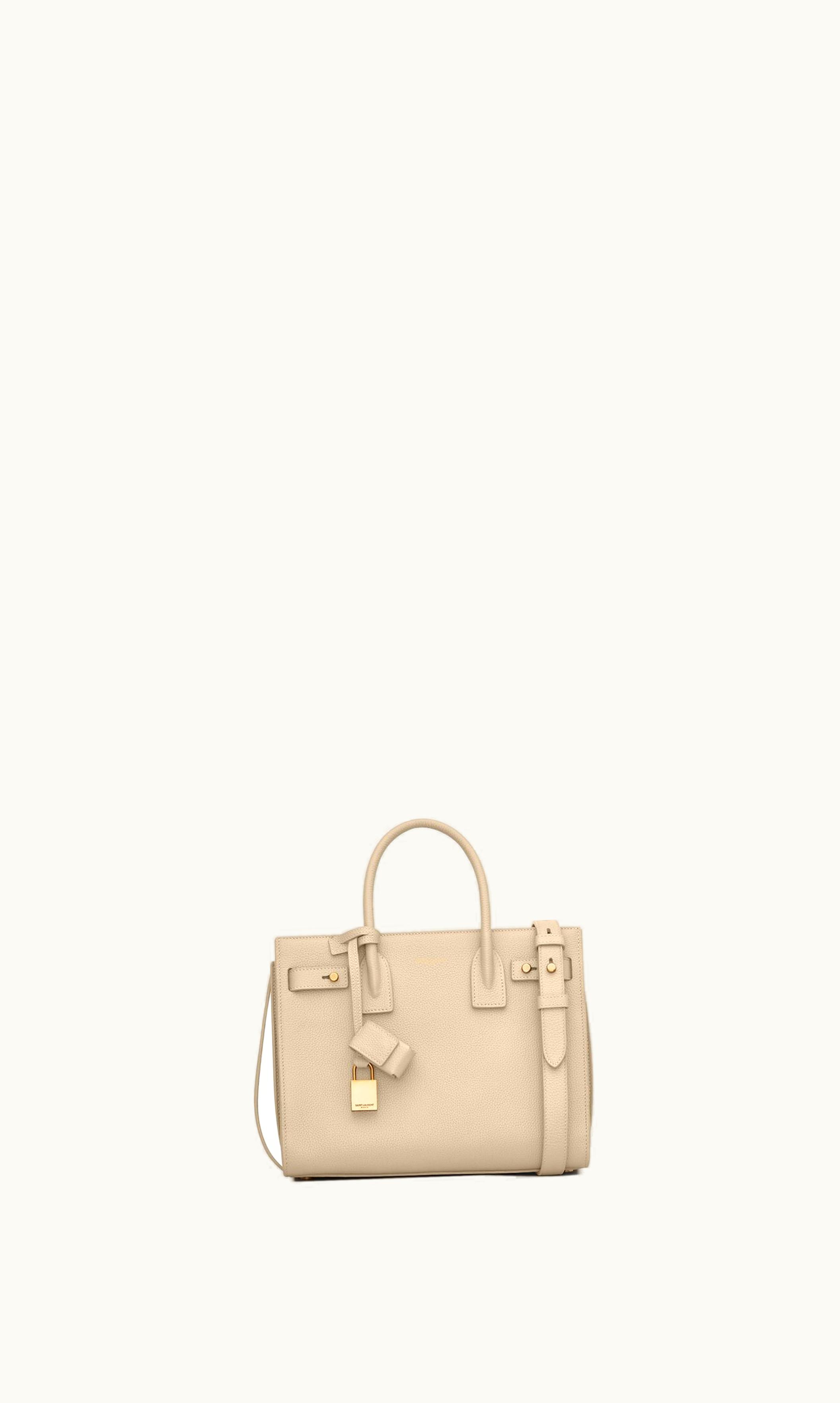 Saint Laurent Saint Laurent Sac De Jour Nano In Supple Grained Leather Sea Salt