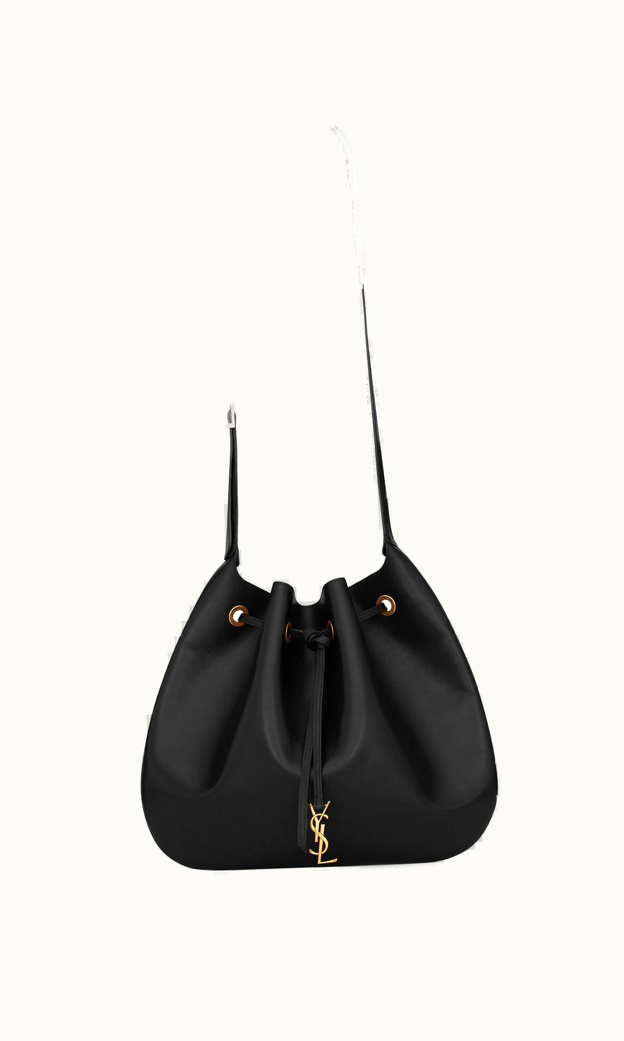 Saint Laurent Saint Laurent Paris Vii Large Flat Hobo Bag In Smooth Leather Black