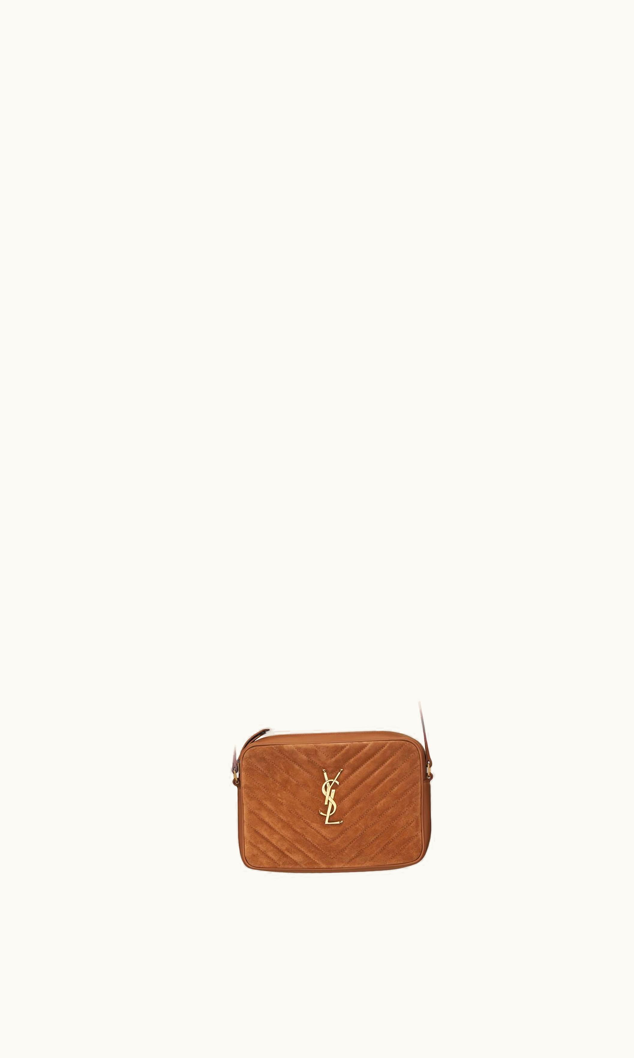 Saint Laurent Saint Laurent Lou Camera Bag In Quilted Suede And Smooth Leather Cinnamon