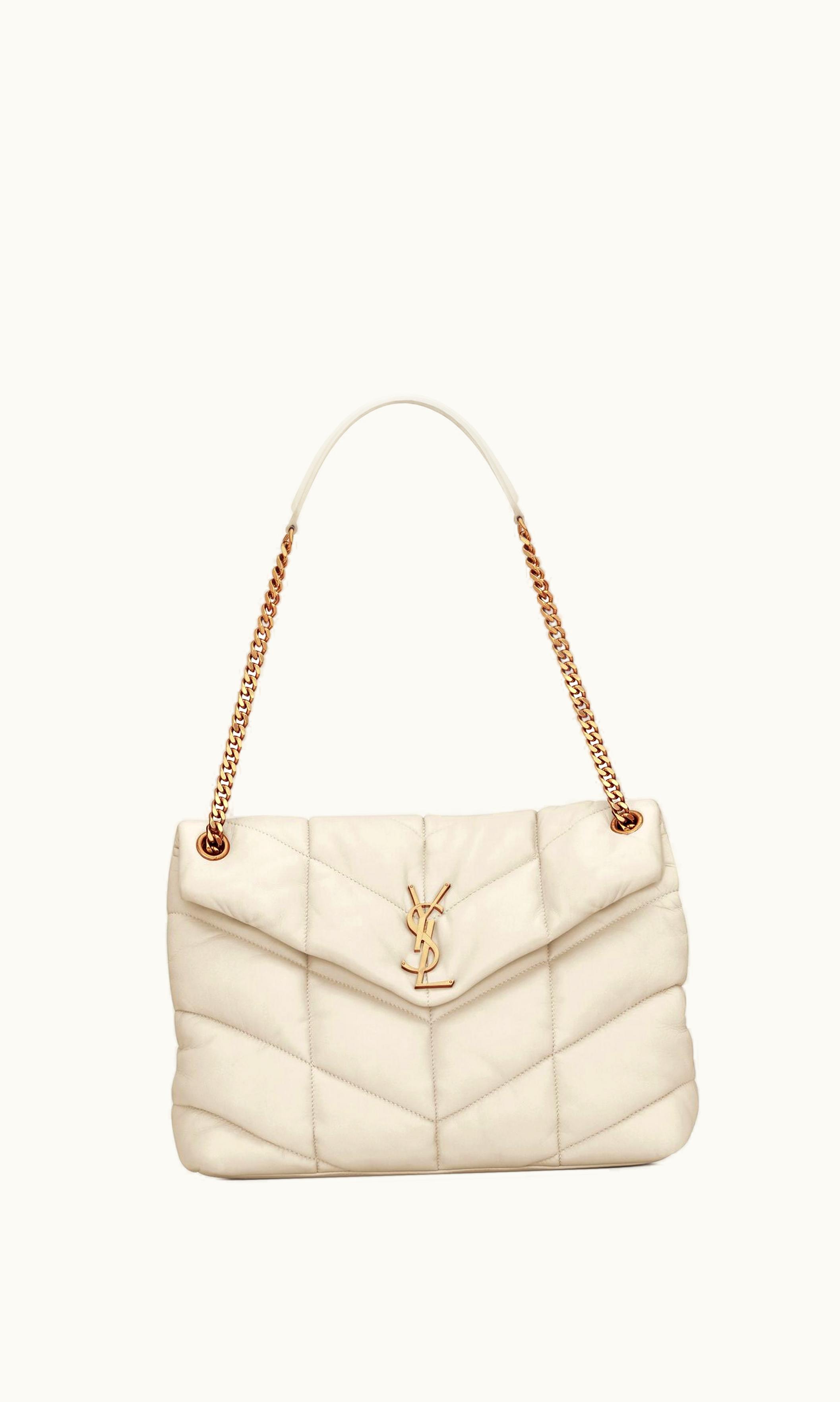 Saint Laurent Saint Laurent Puffer Medium In Nappa Leather Blanc Vintage