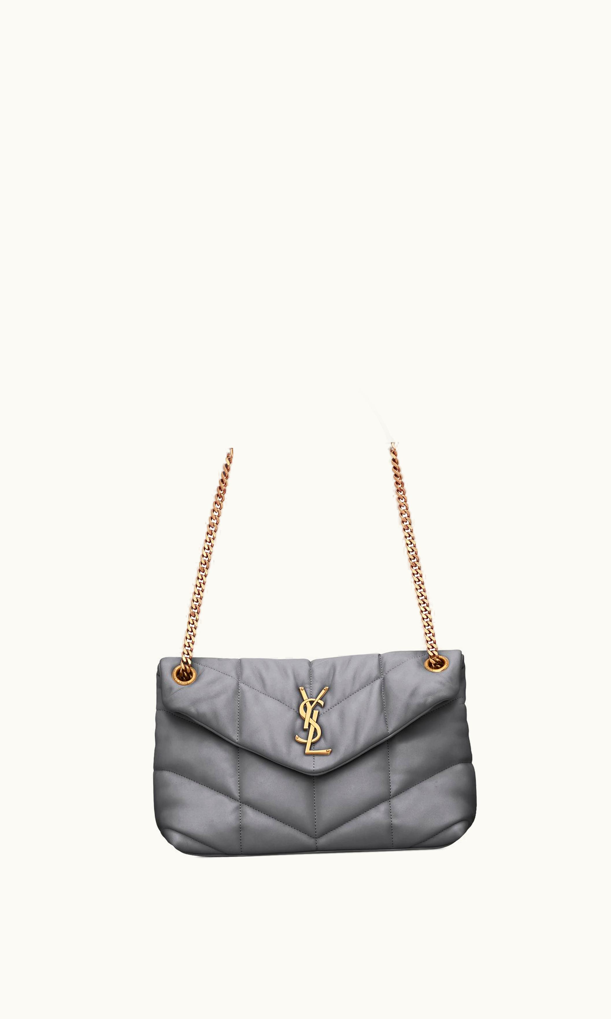 Saint Laurent Saint Laurent Puffer Small In Quilted Nappa Leather Storm