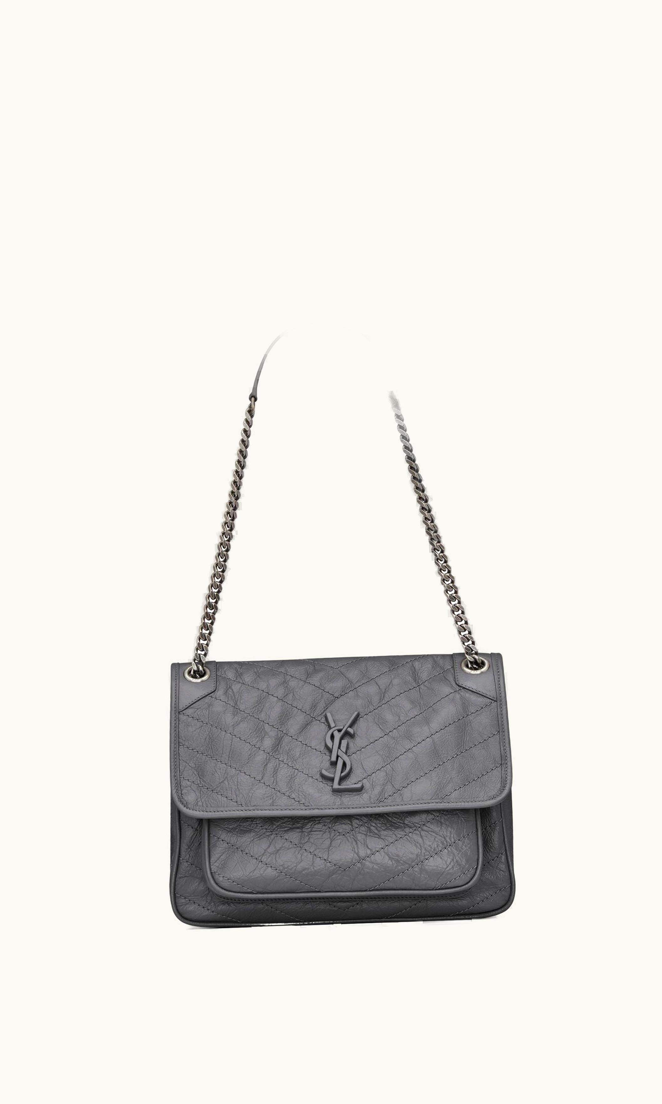 Saint Laurent Saint Laurent Niki Medium In Vintage Leather Storm