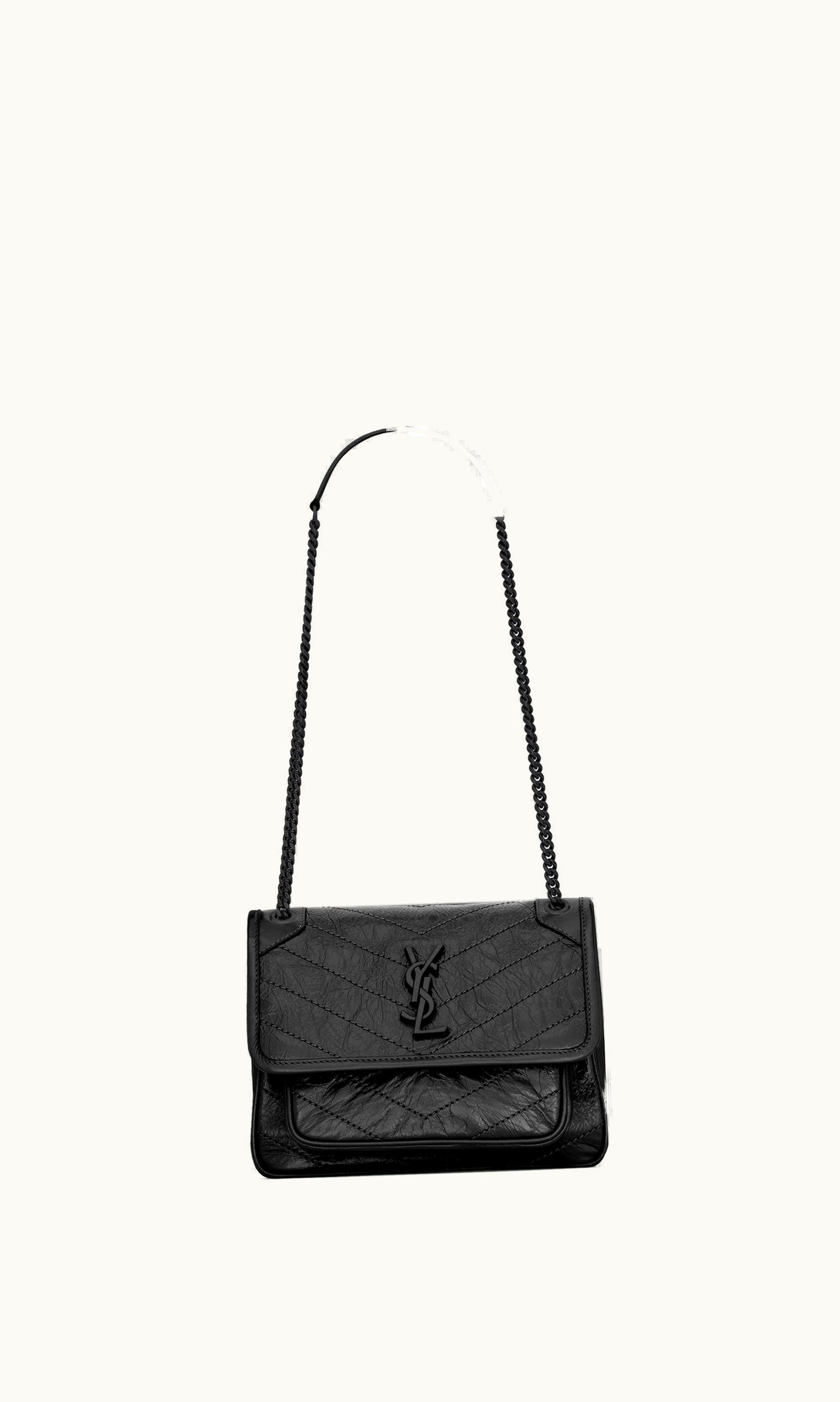 Saint Laurent Saint Laurent Niki Baby In Vintage Leather Black BLACK