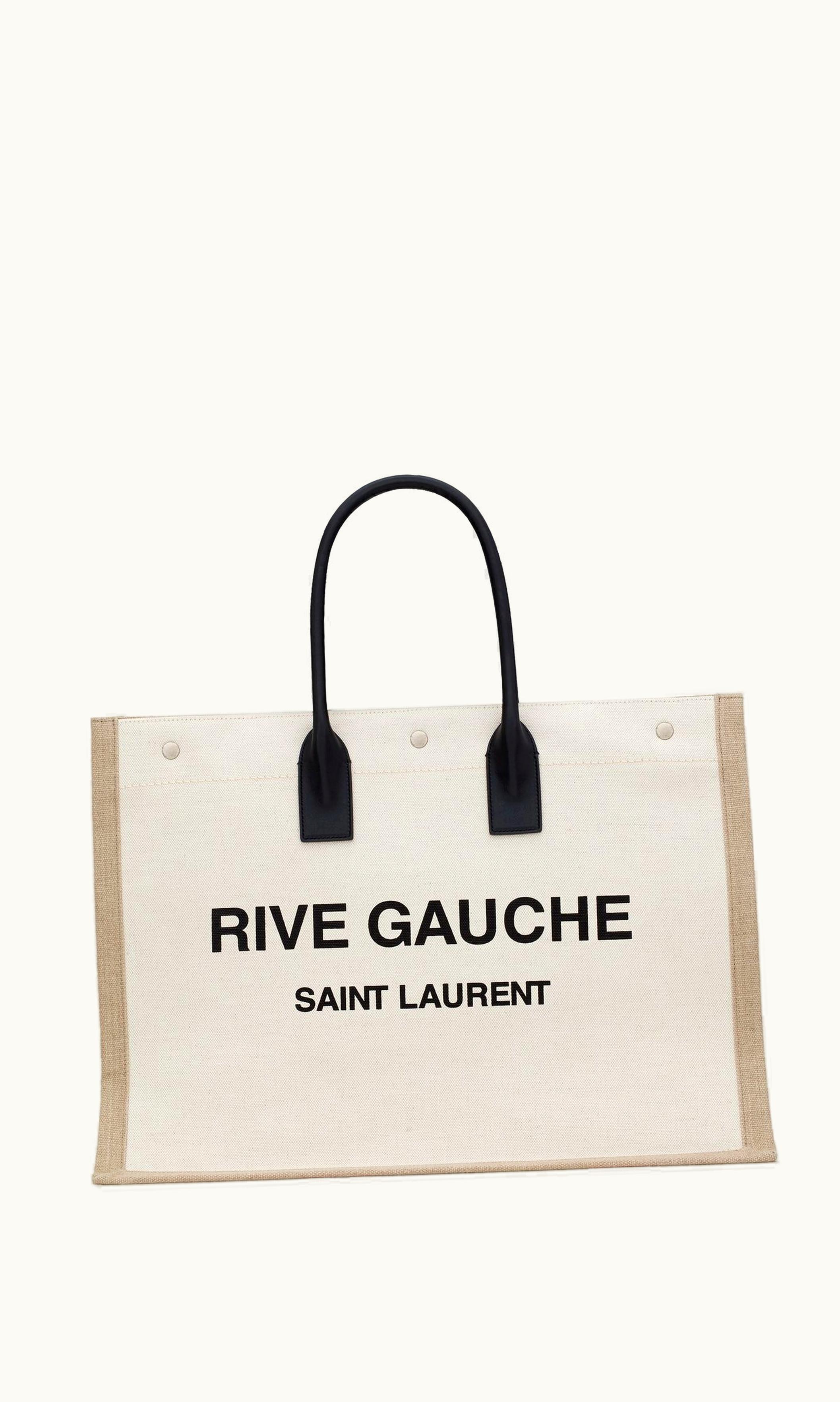Saint Laurent Saint Laurent Rive Gauche Tote In Canvas White Linen