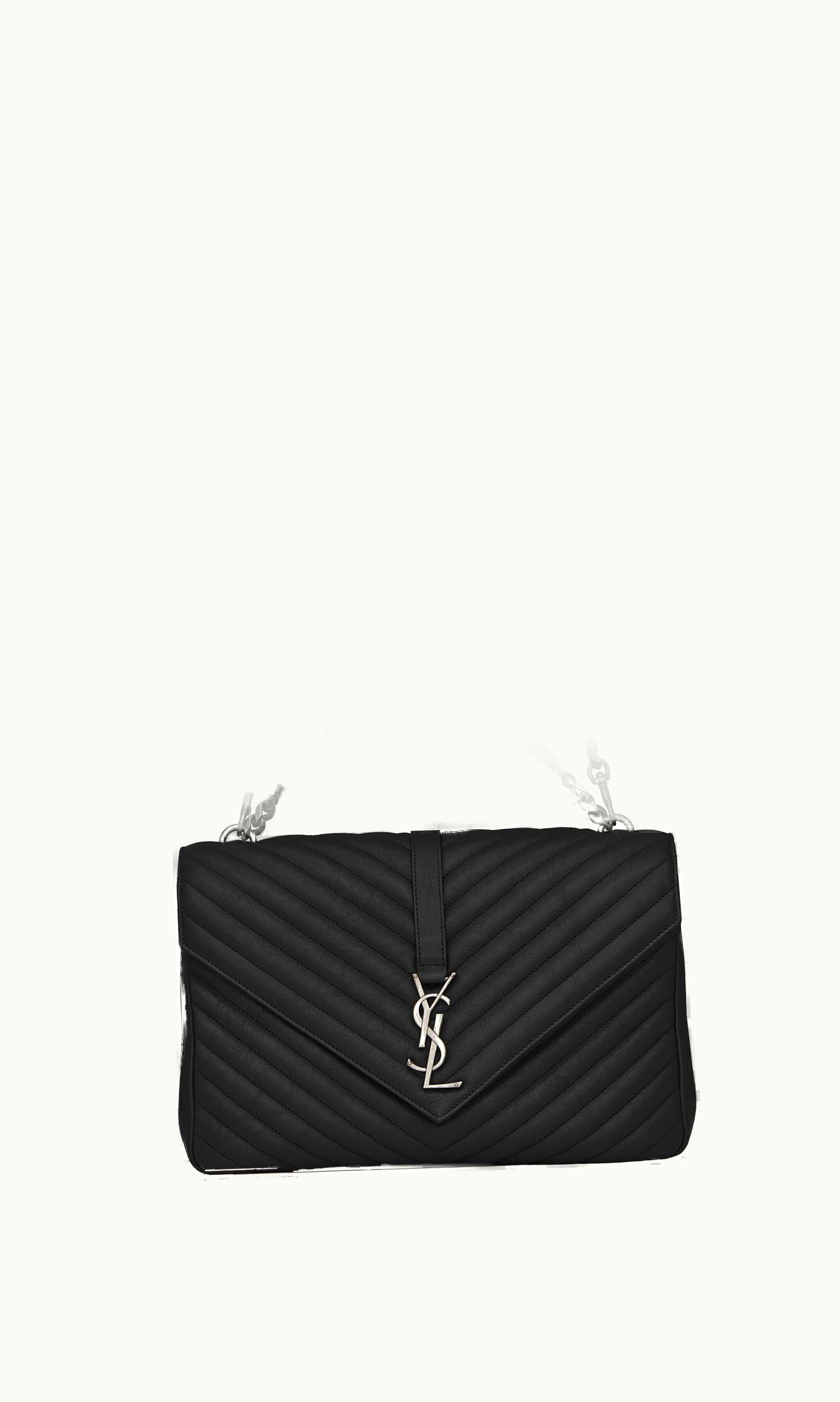 Saint Laurent Saint Laurent College Large In Quilted Leather Black BLACK