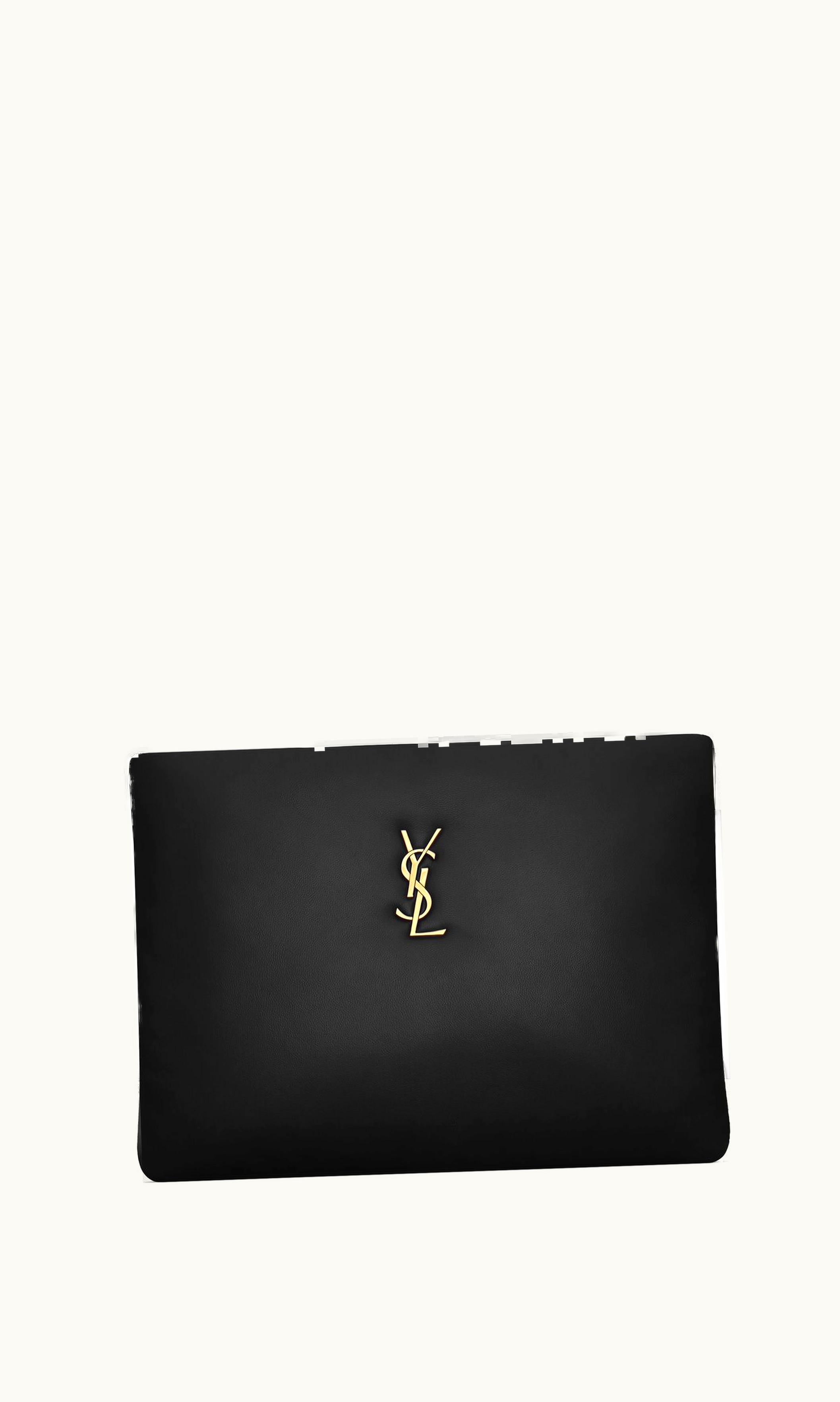 Saint Laurent Saint Laurent Calypso Large Pouch In Lambskin Black