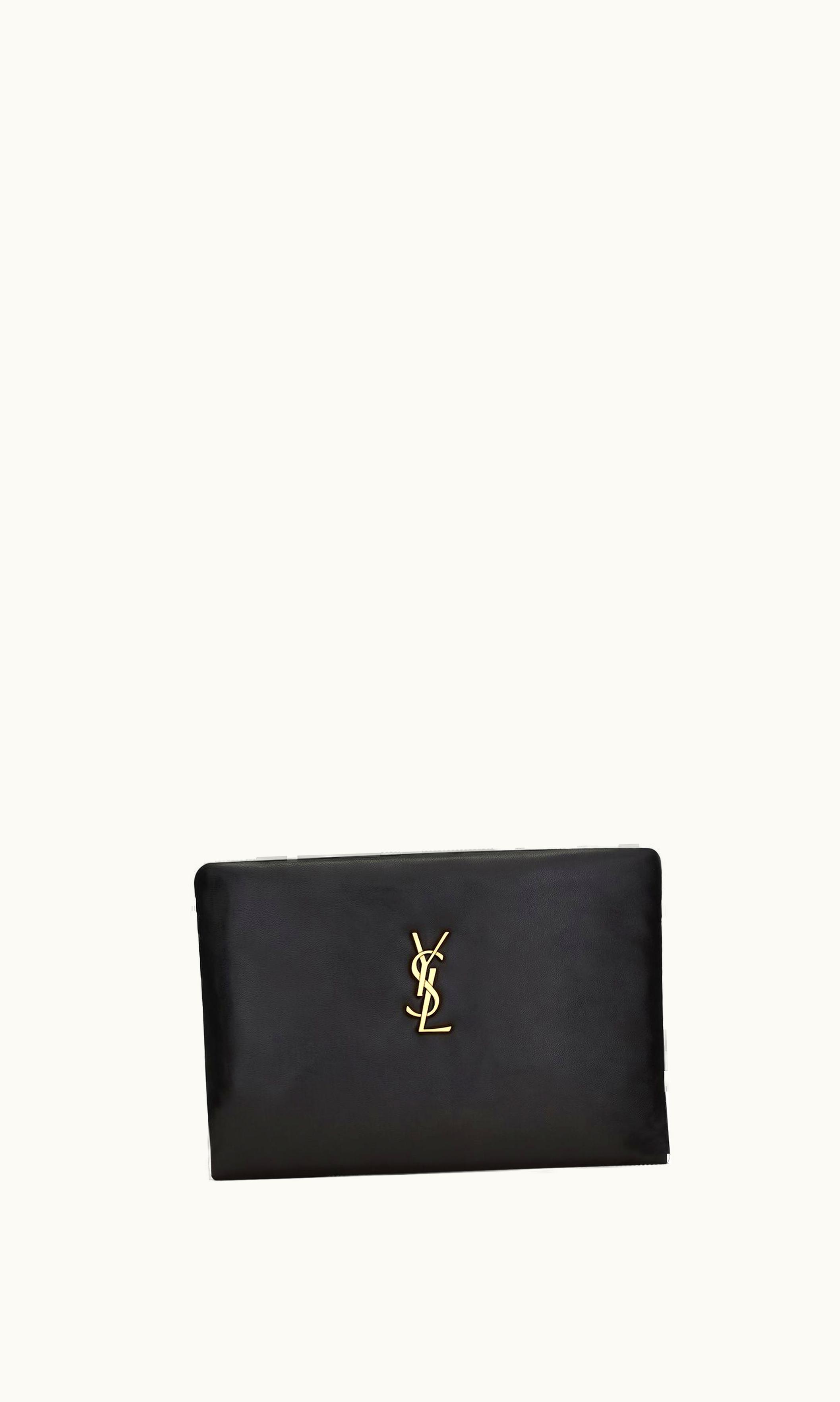 Saint Laurent Saint Laurent Calypso Small Pouch In Lambskin Black
