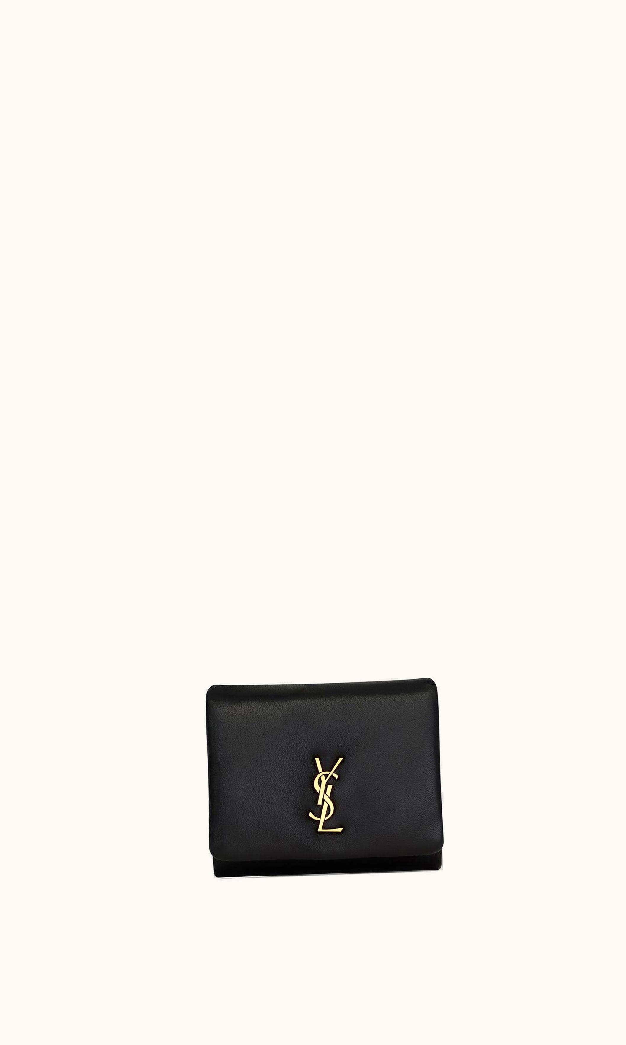 Saint Laurent Saint Laurent Calypso Compact Wallet In Lambskin Black