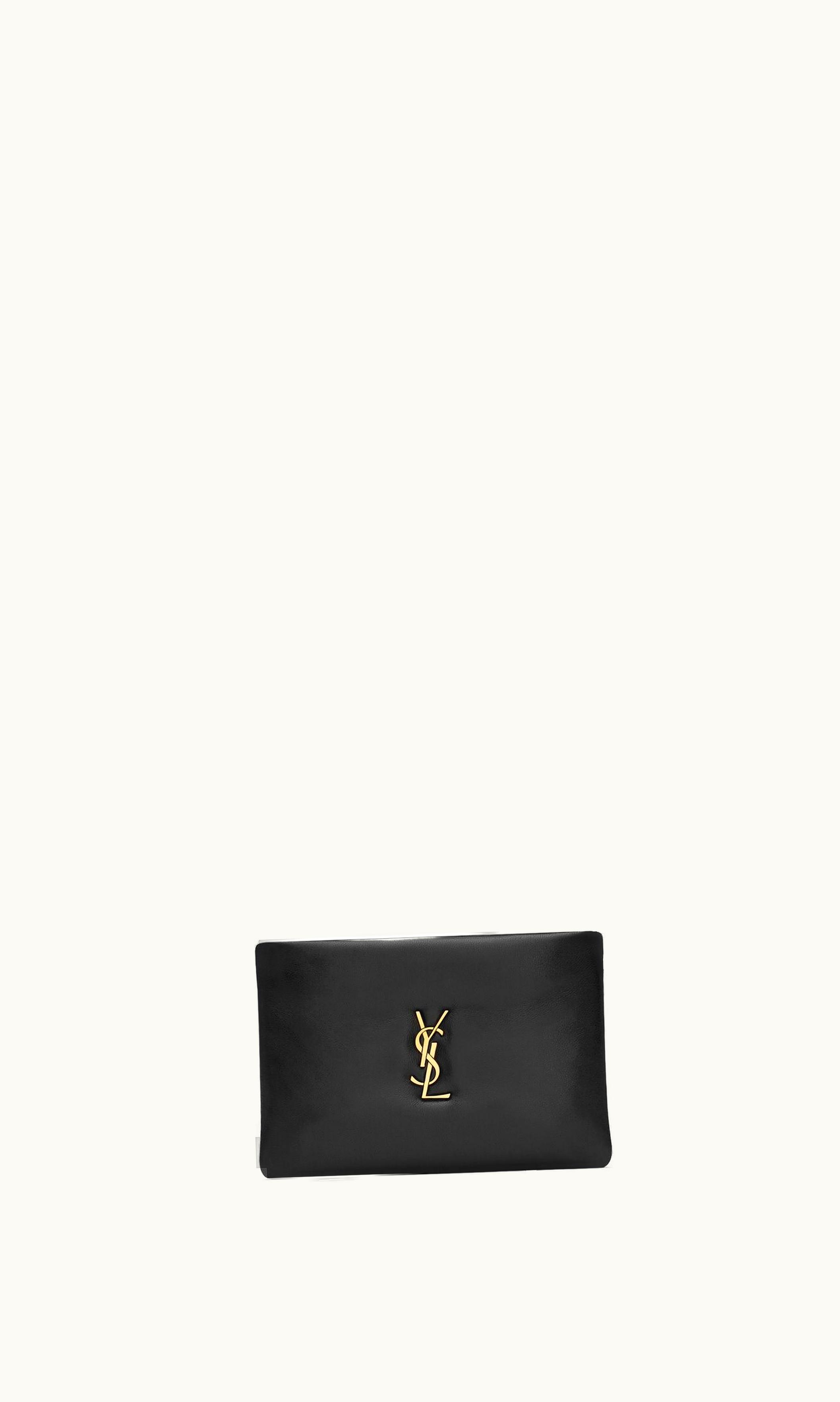 Saint Laurent Saint Laurent Calypso Mini Pouch In Lambskin Black
