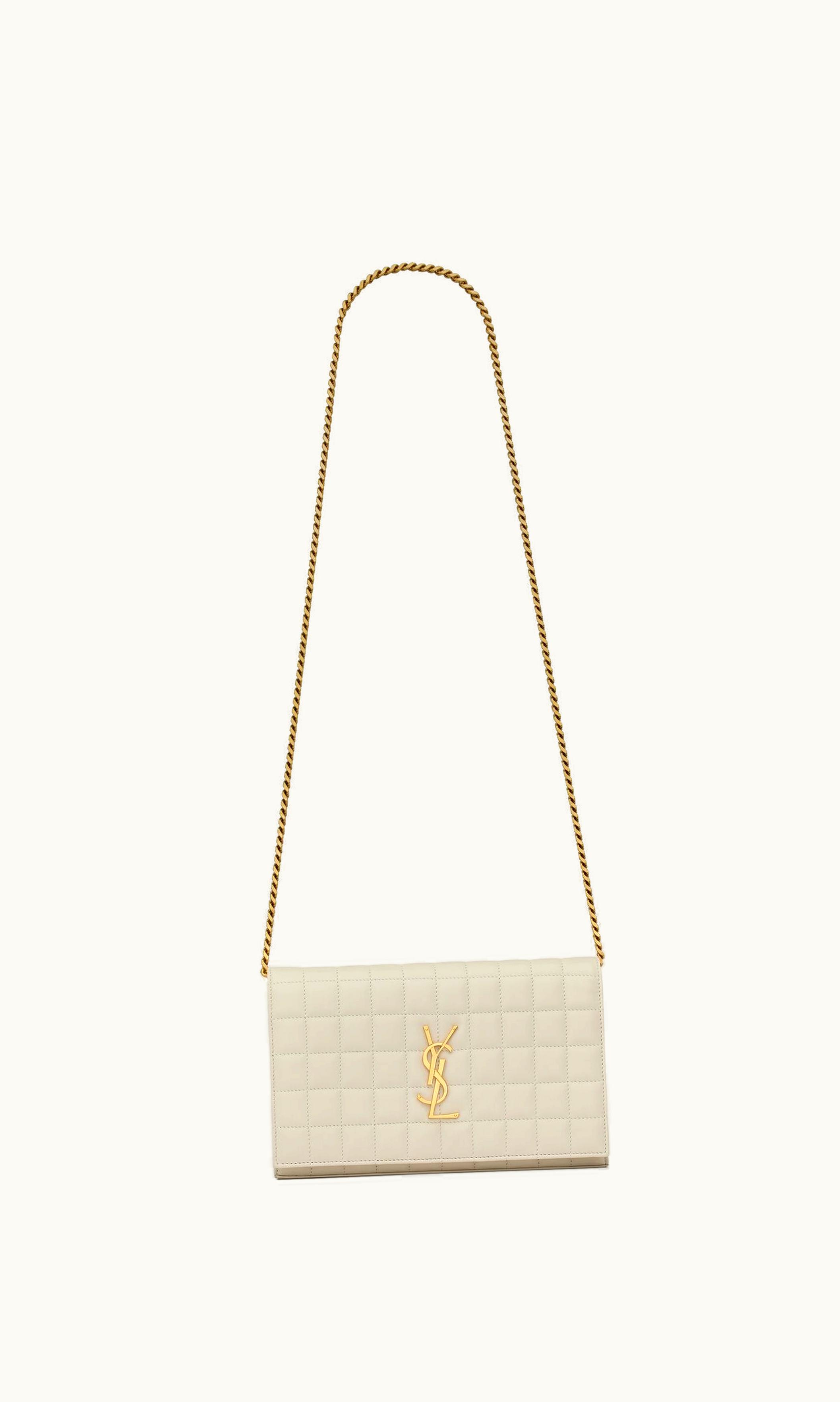 Saint Laurent Saint Laurent Lambskin Cassandre Chain Wallet Blanc Vintage