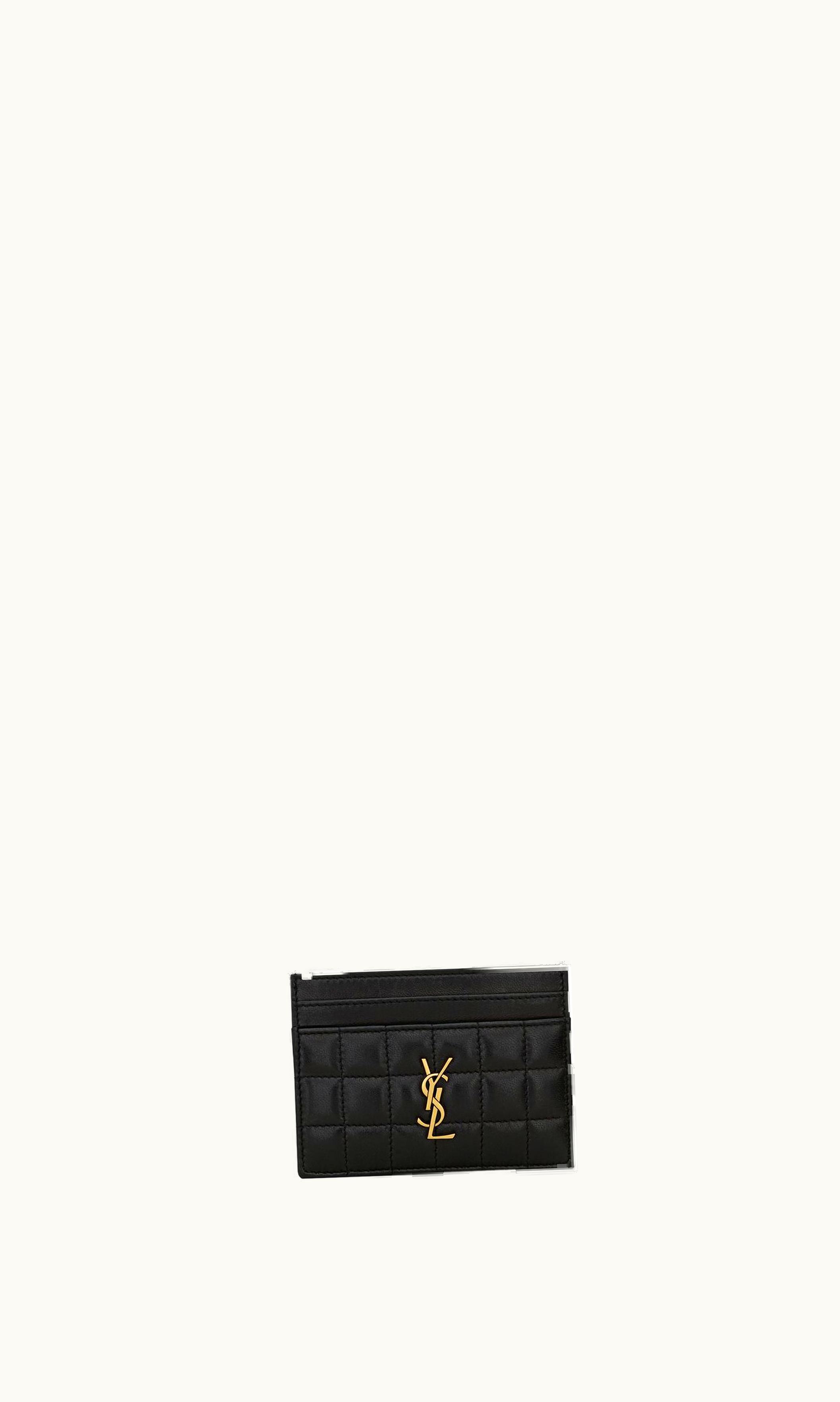 Saint Laurent Saint Laurent Cassandre Matelassé Carré Card Case In Lambskin Black