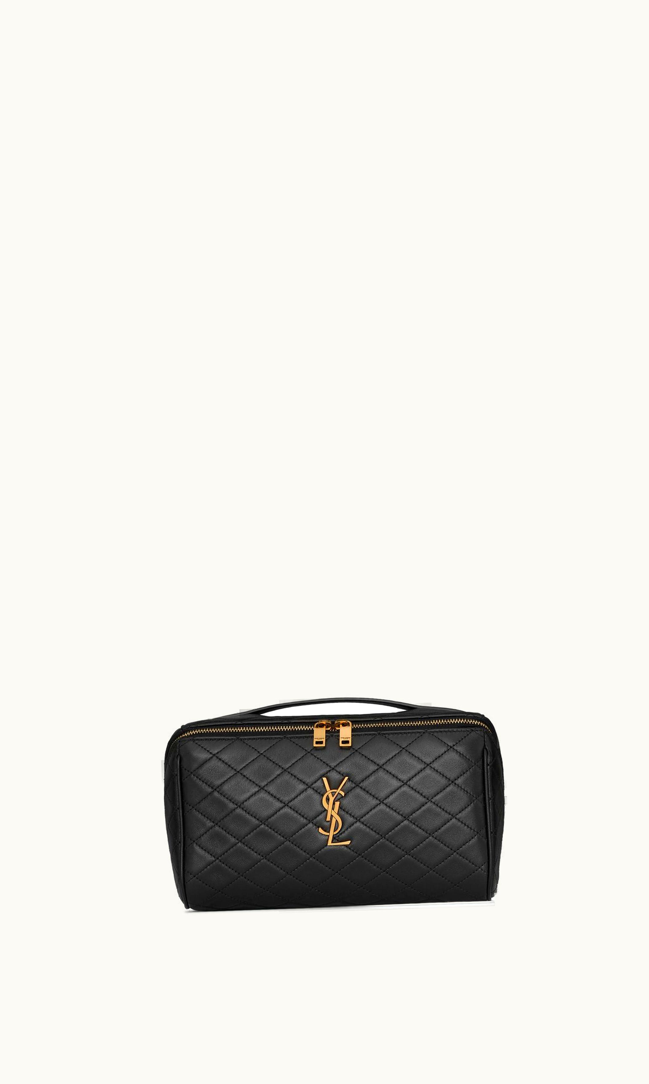 Saint Laurent Saint Laurent Gaby Vanity Case In Quilted Lambskin Black