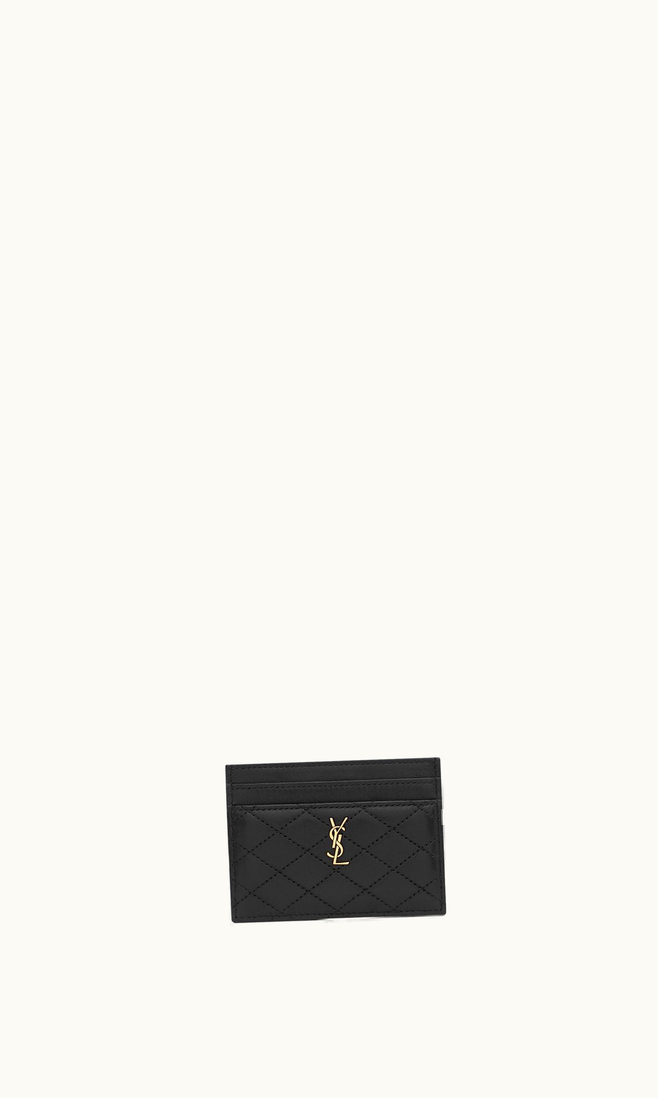 Saint Laurent Saint Laurent Gaby Card Case In Quilted Lambskin Black