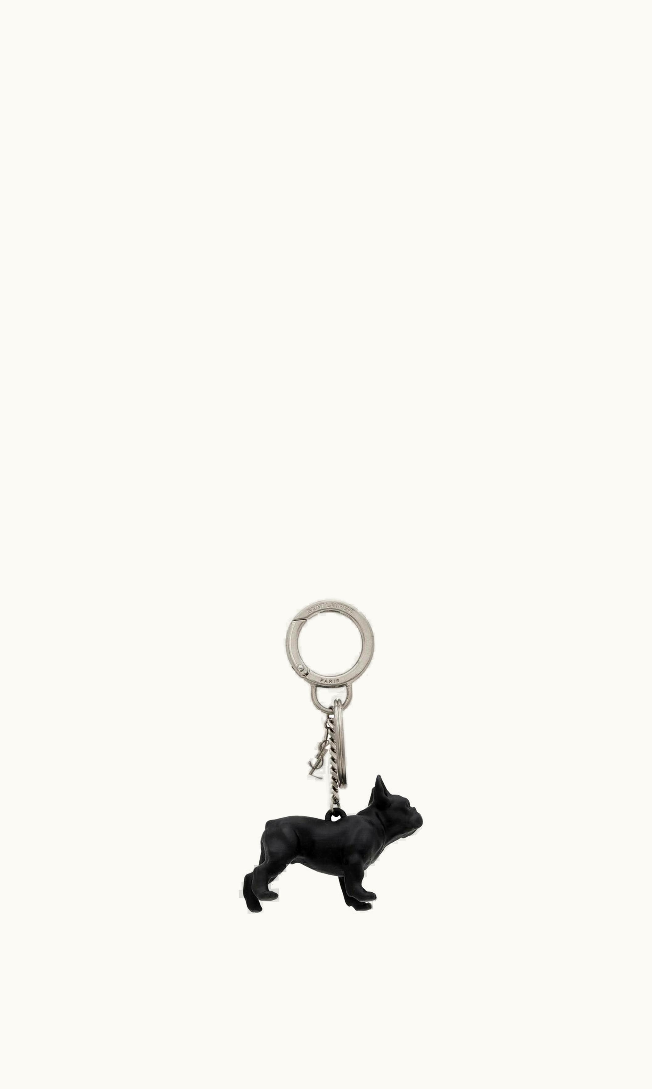 Saint Laurent Saint Laurent Pepe Keyring Black And White Havana