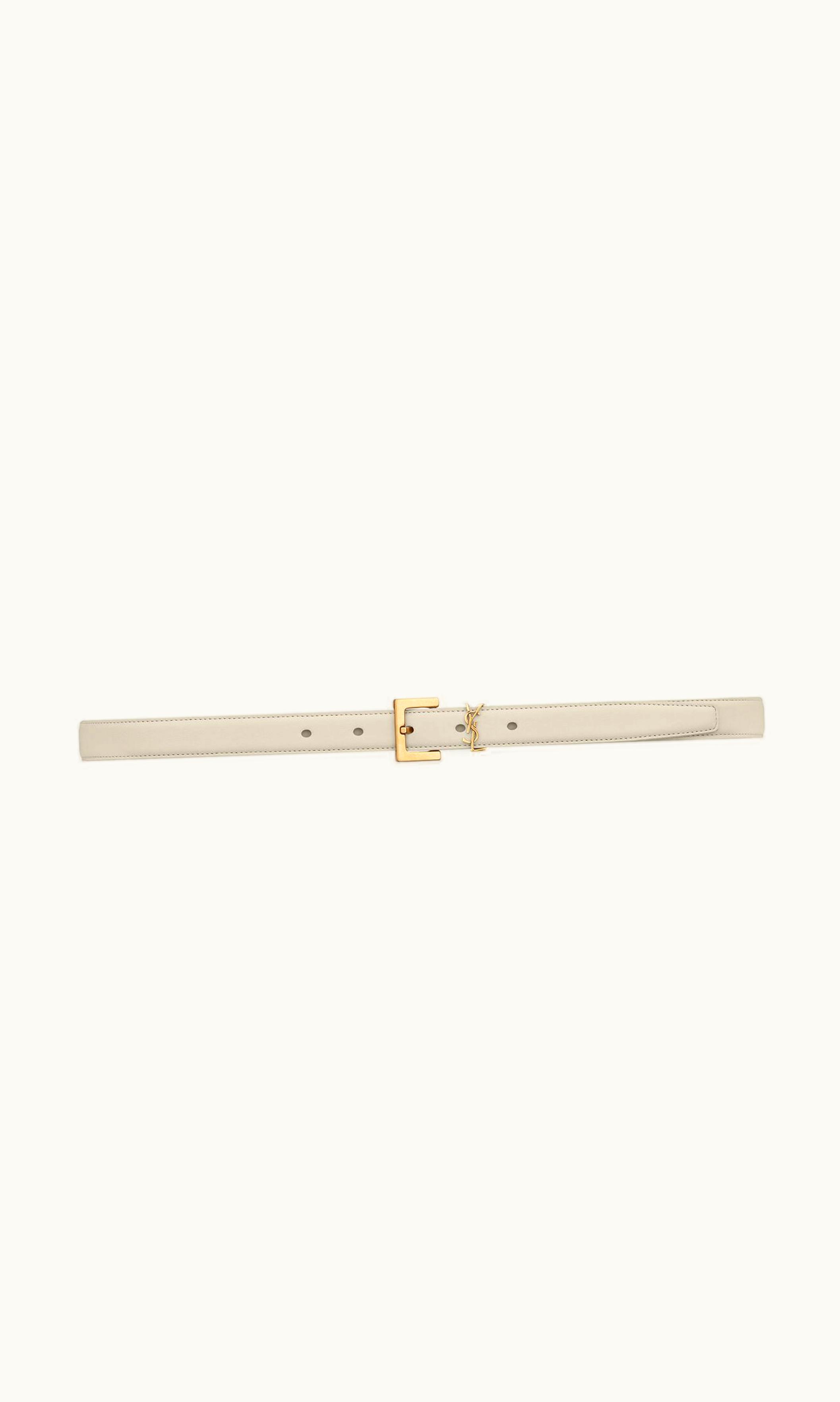 Saint Laurent Cassandre Thin Belt With Square Buckle In Box Saint Laurent Leather Blanc Vintage