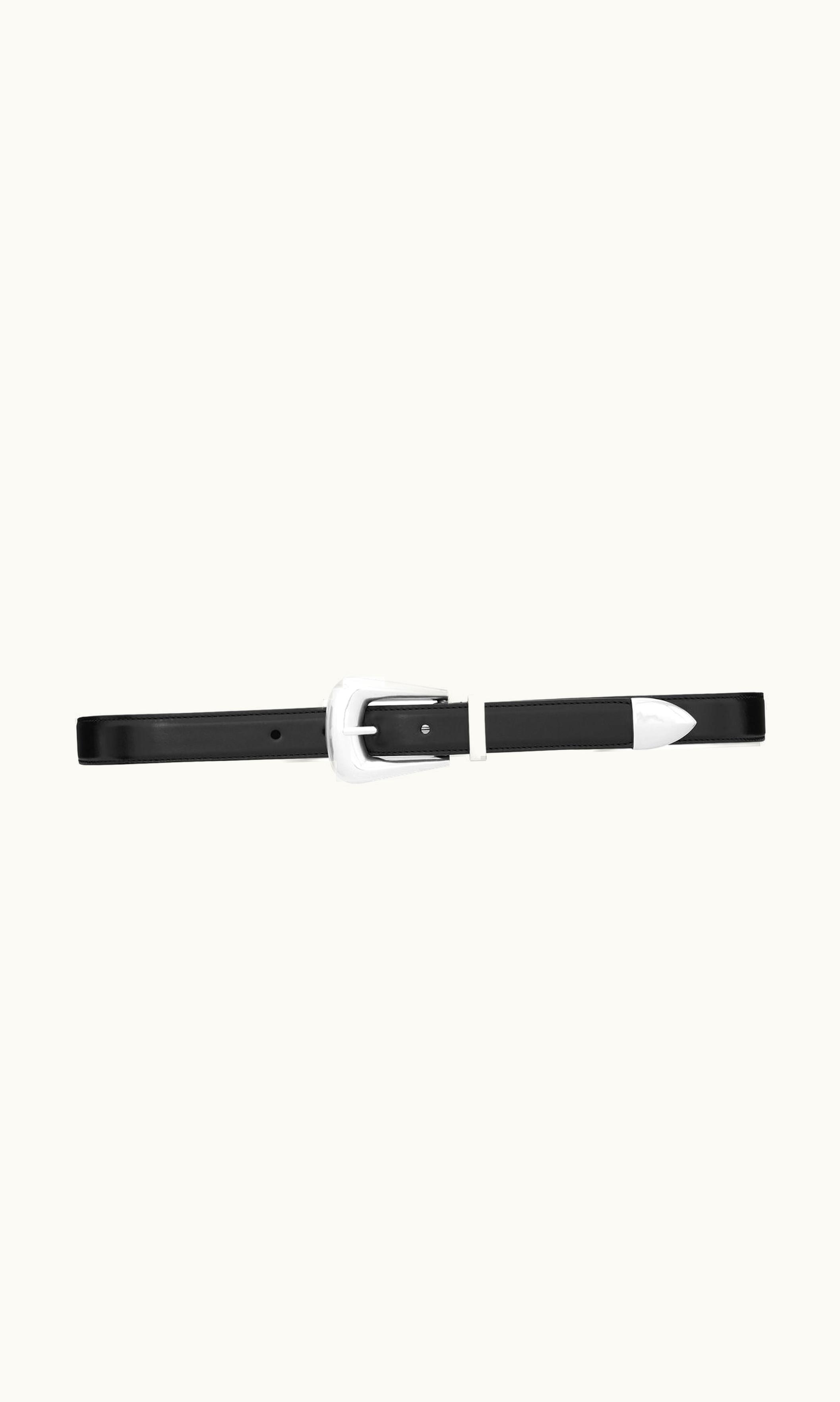 Saint Laurent Saint Laurent Folk Buckle Belt In Smooth Leather Black