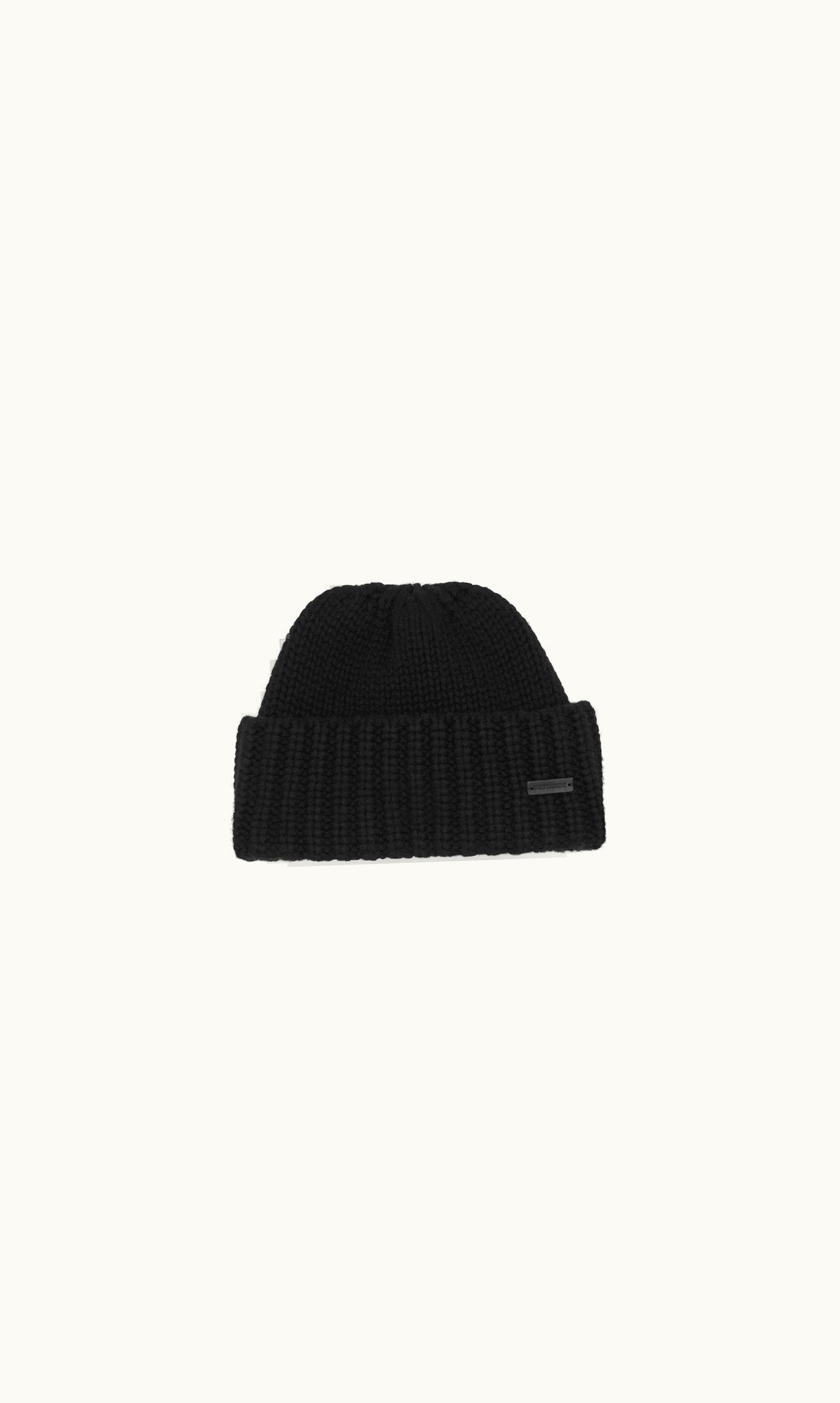 Saint Laurent Saint Laurent Knitted Cuffed Beanie In Cashmere Black