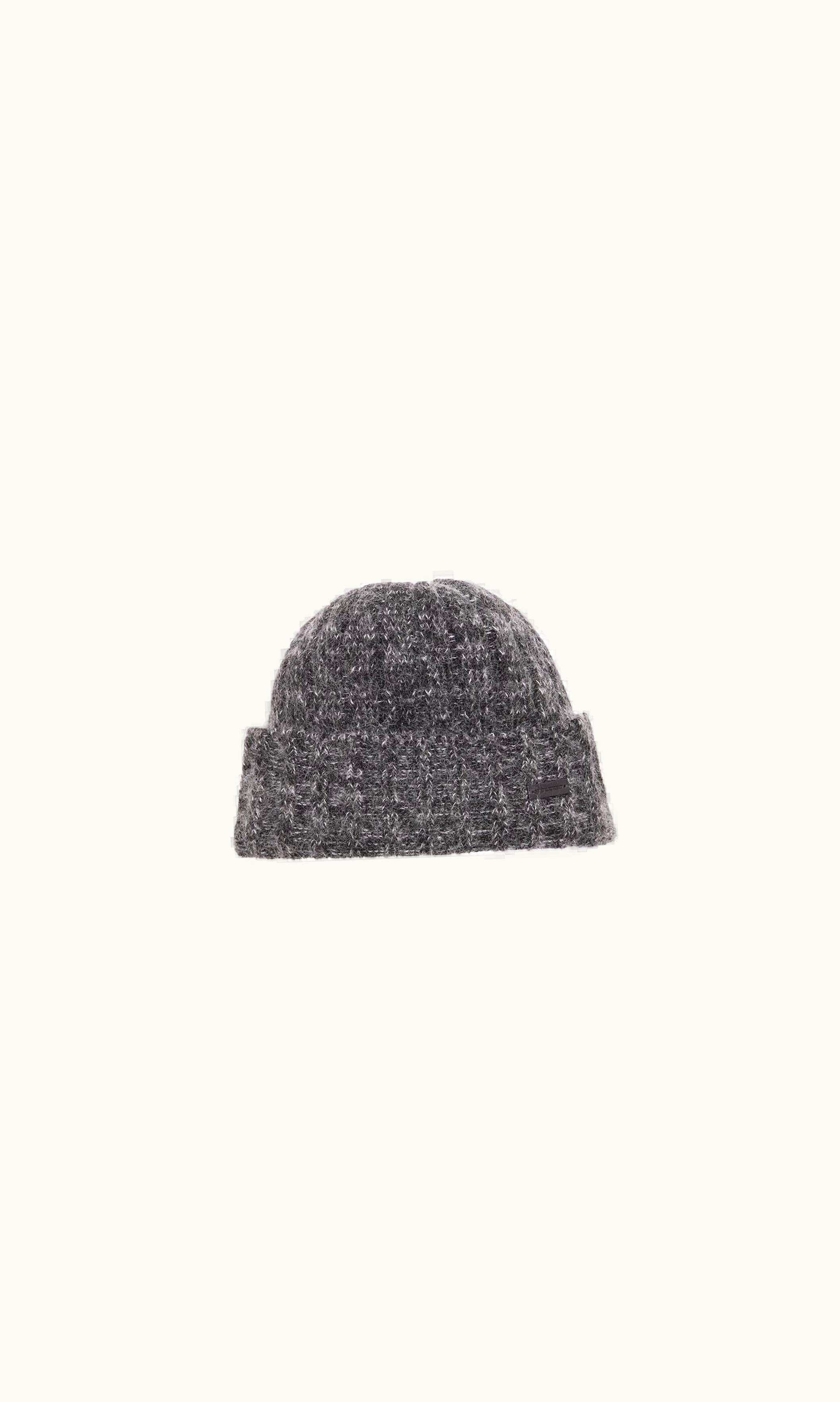 Saint Laurent Saint Laurent Cuffed Beanie In Wool And Mohair Anthracite