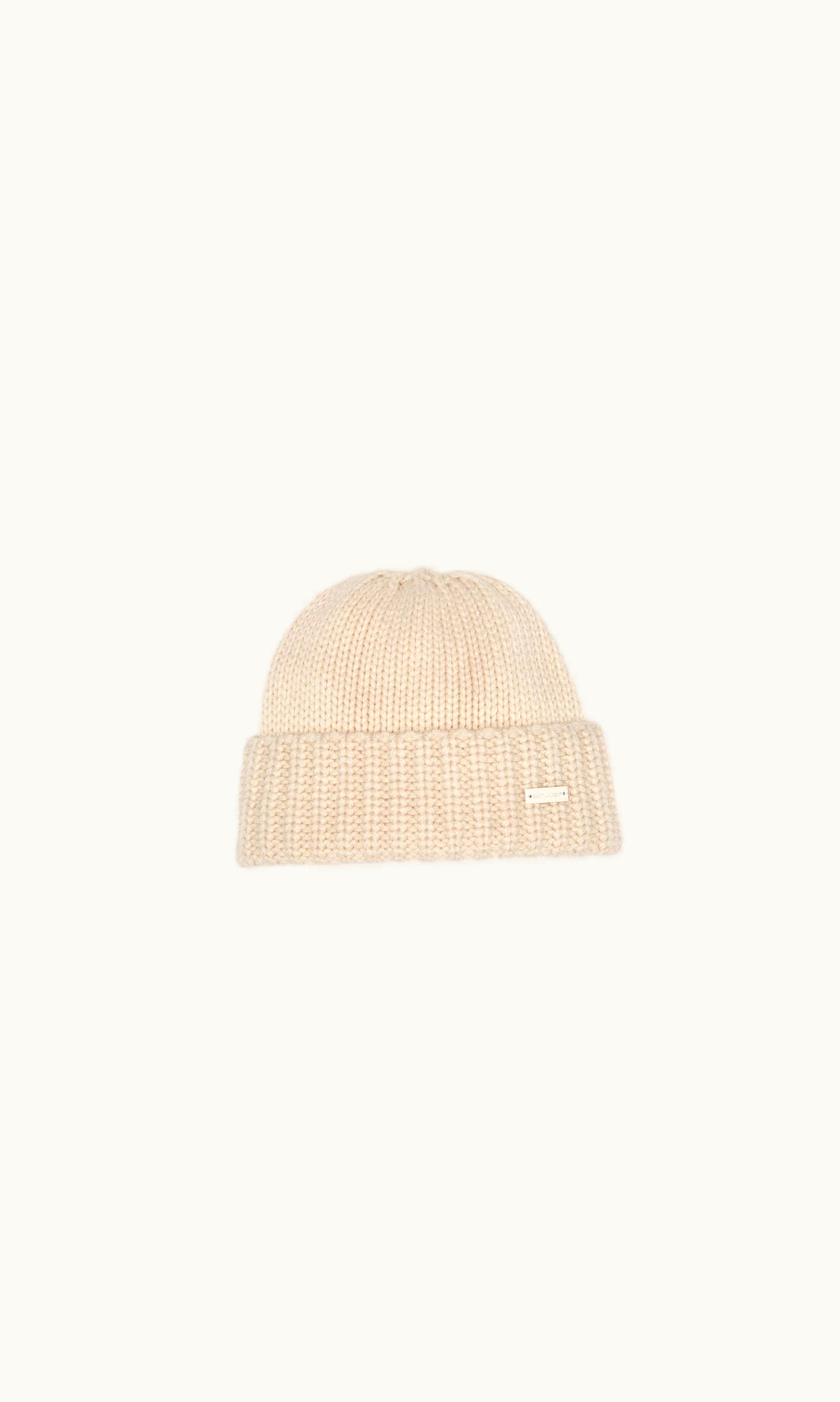 Saint Laurent Saint Laurent Knitted Cuffed Beanie In Cashmere Off White