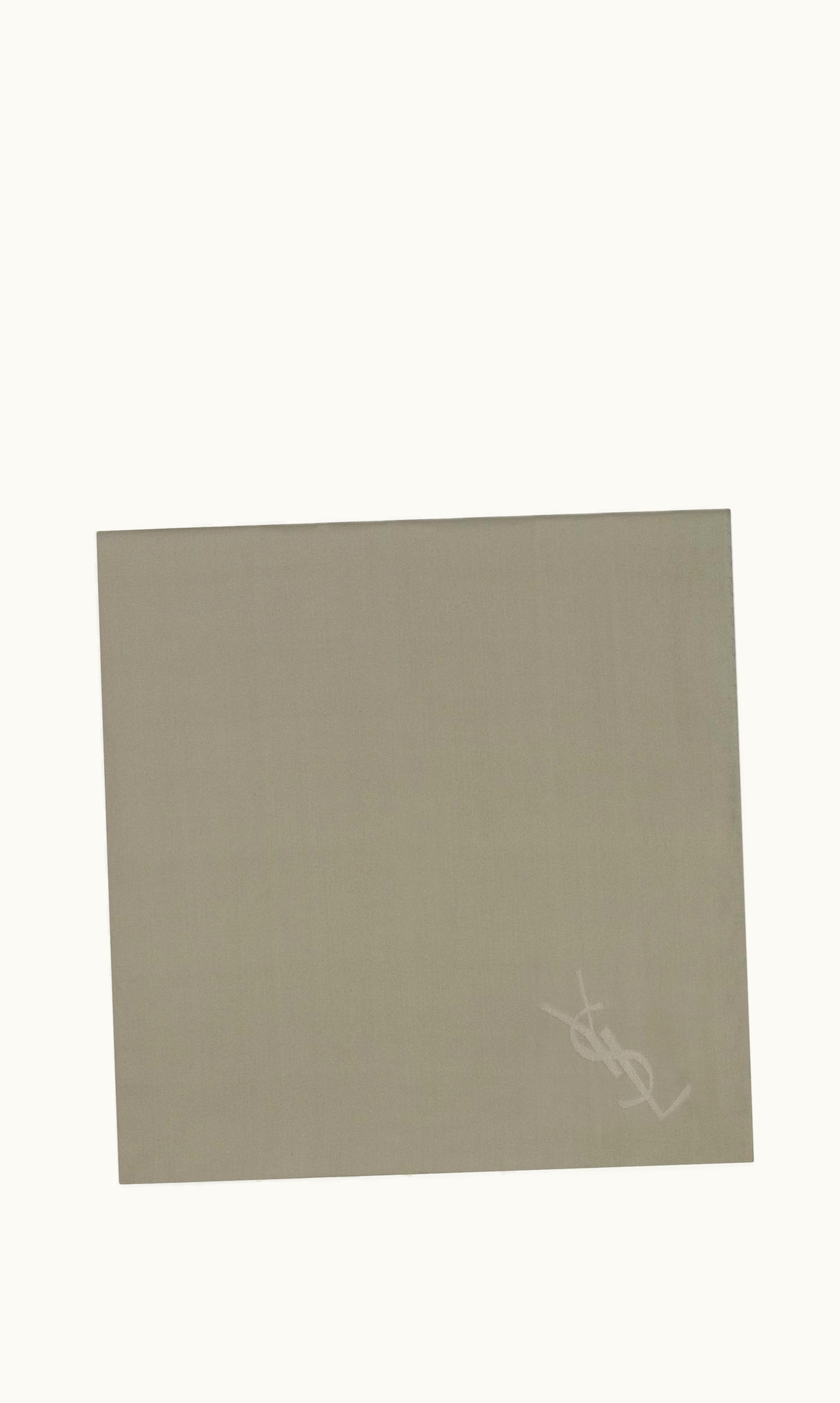 Saint Laurent Saint Laurent Cassandre Square Scarf In Silk Charmeuse Sage