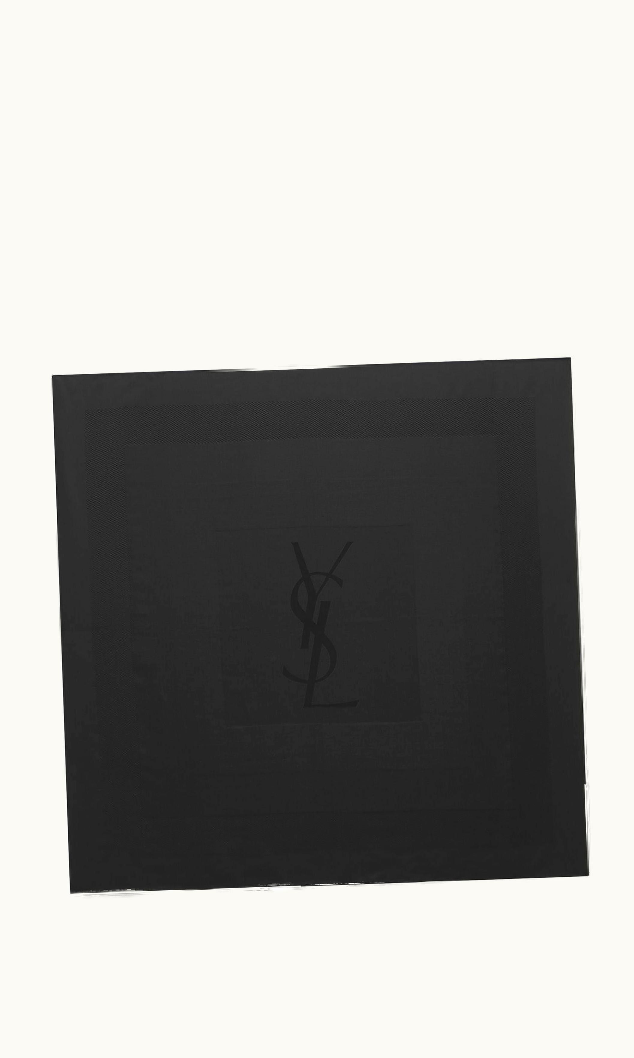 Saint Laurent Saint Laurent Cassandre Square Scarf In Silk Jacquard Black