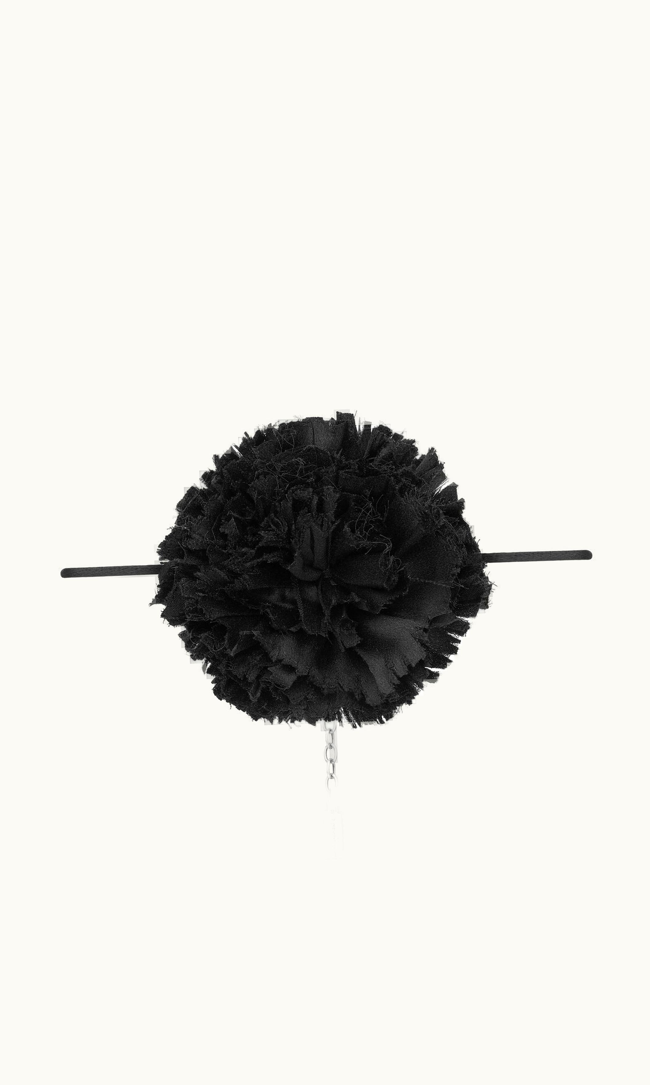 Saint Laurent Saint Laurent Flower Necklace In Silk Satin Black