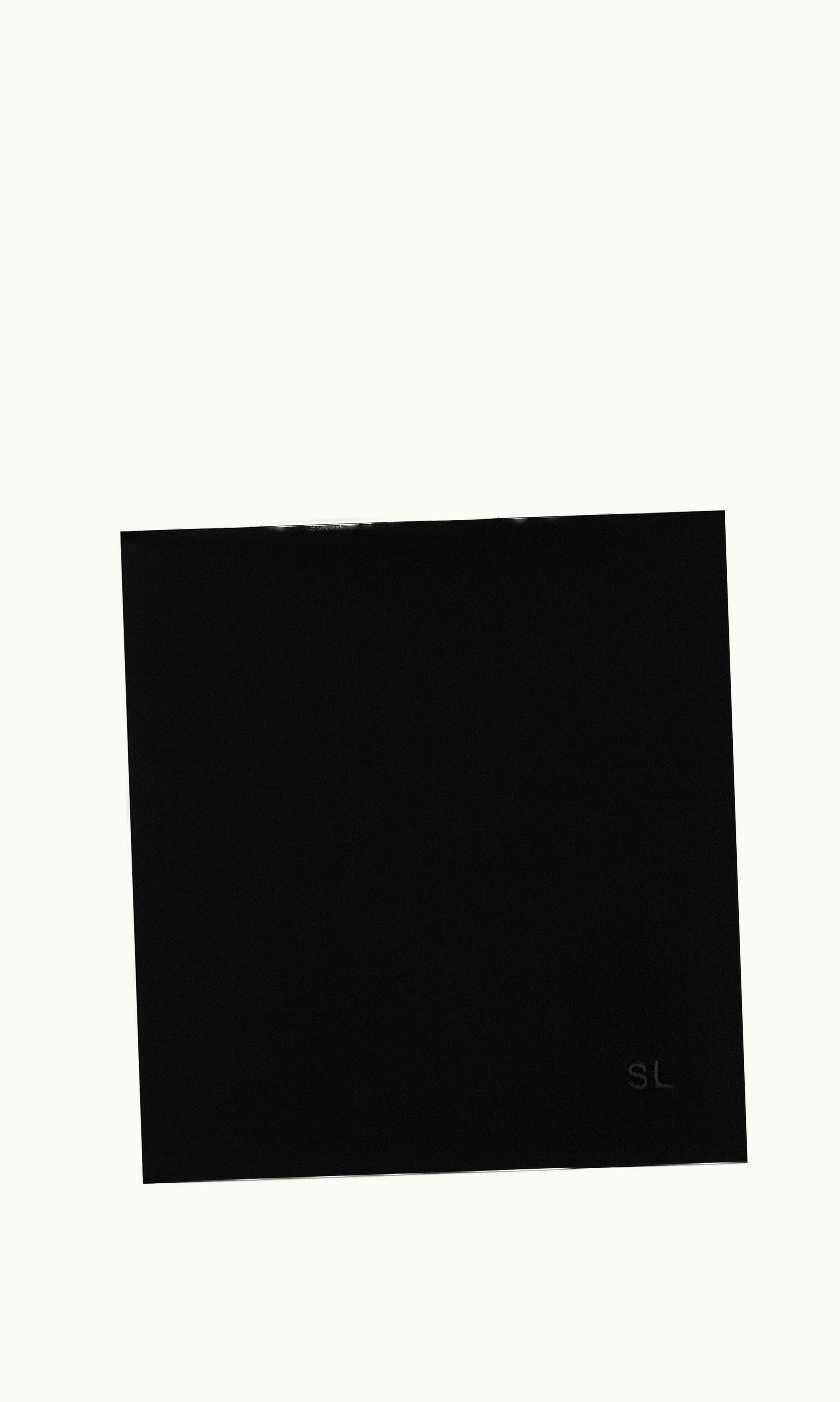 Saint Laurent Saint Laurent Sl Pocket Square Scarf In Silk Satin Black