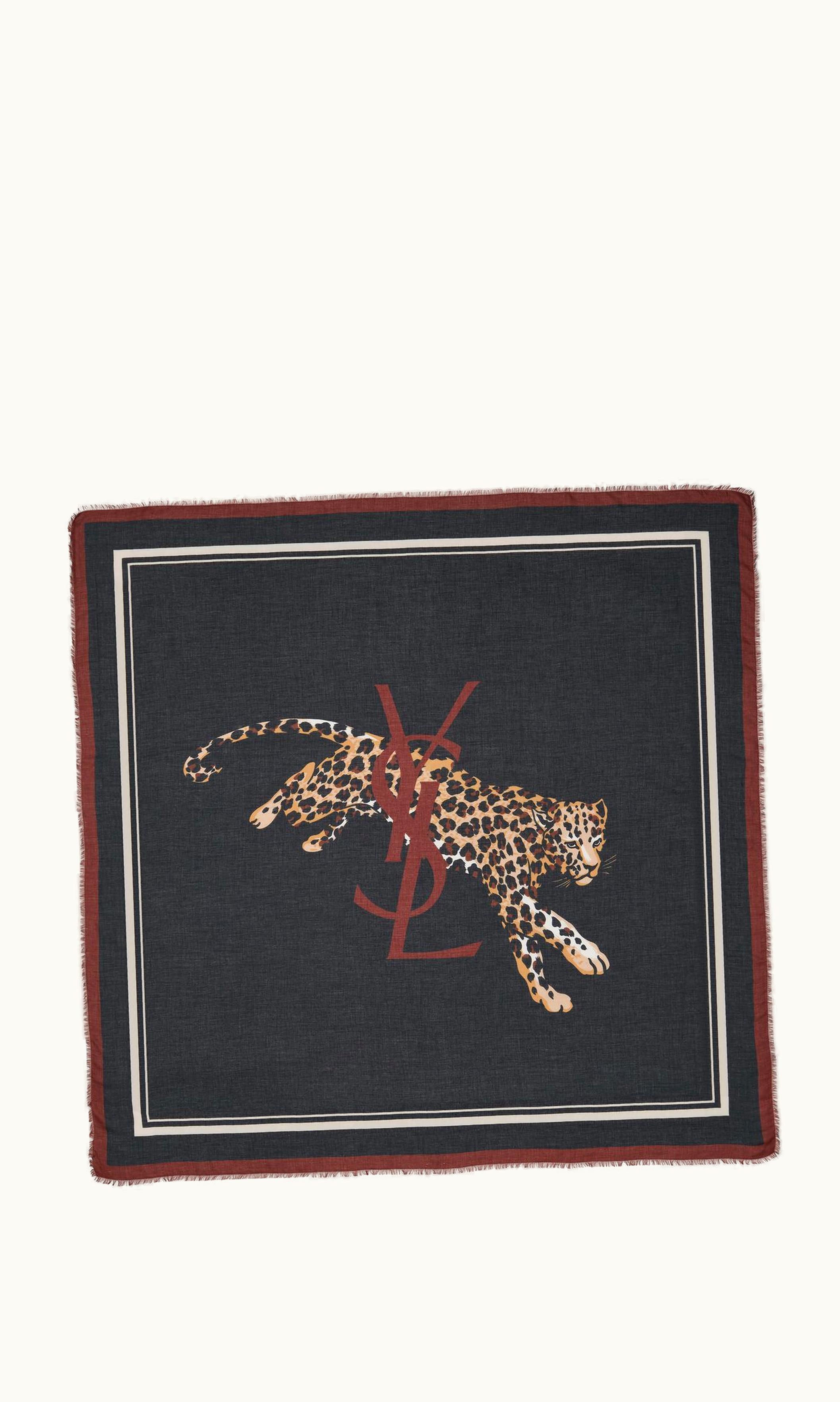 Saint Laurent Saint Laurent Square Scarf In Modal And Cashmere Multicolor