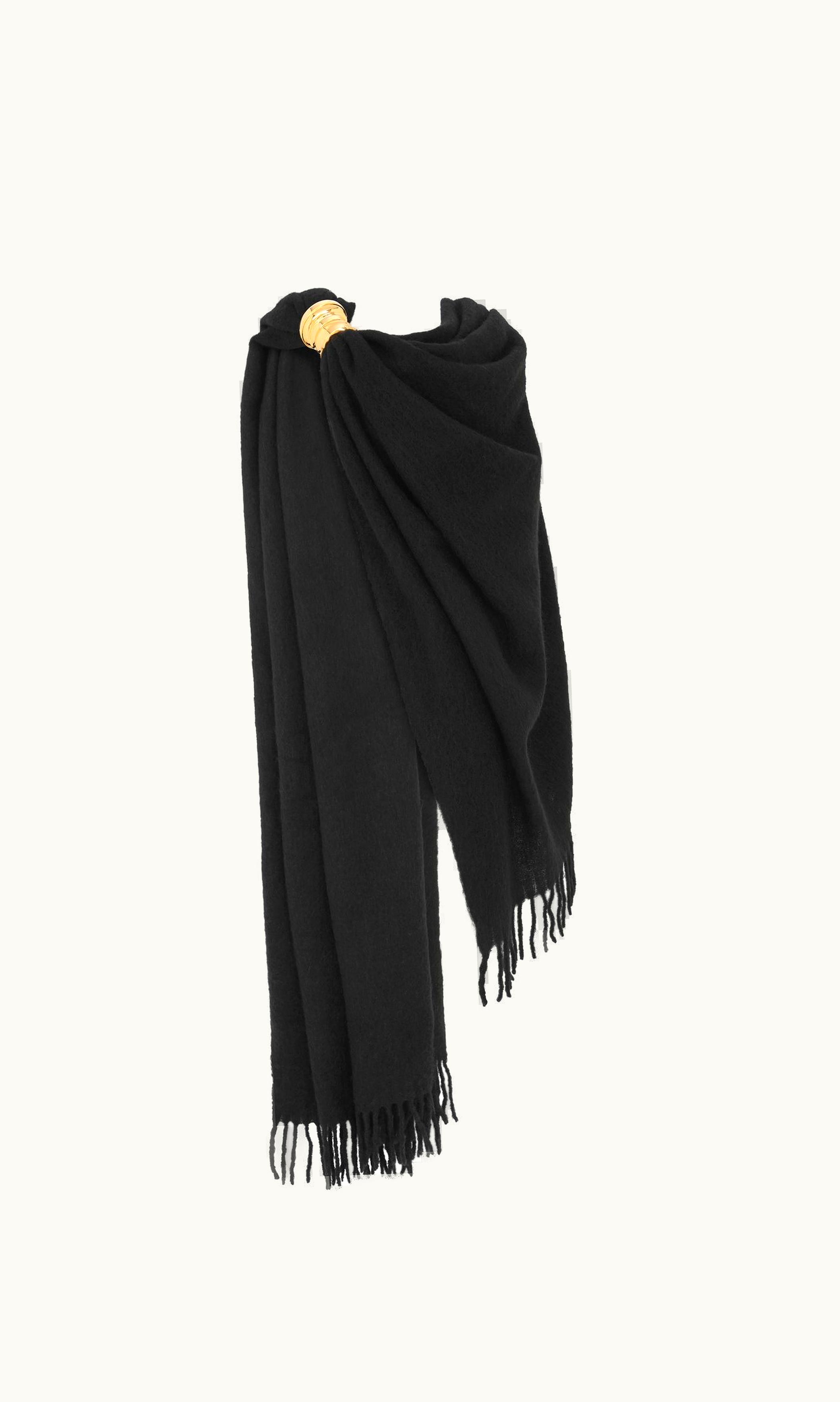 Saint Laurent Saint Laurent Extra-Long Scarf In Alpaca, Wool And Mohair Black