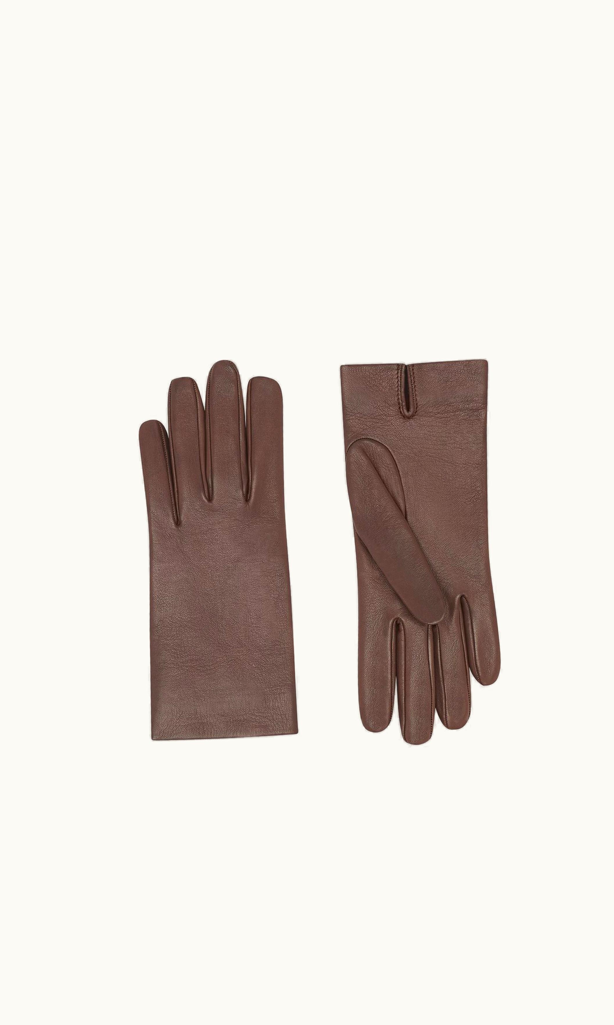 Saint Laurent Saint Laurent Short Gloves In Lambskin Light Expresso