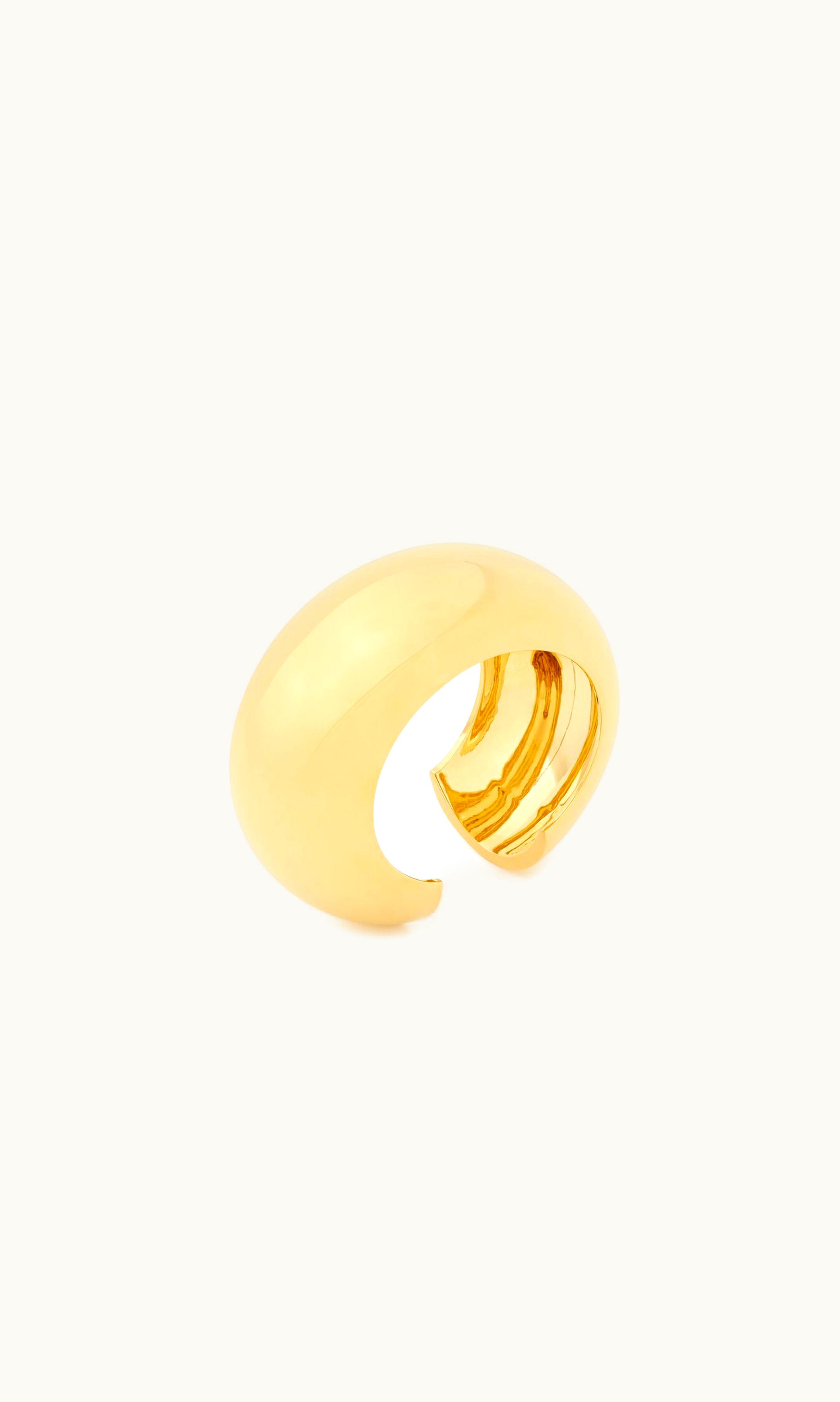 Saint Laurent Saint Laurent Oversized Dome Scarf Ring In Metal Gold