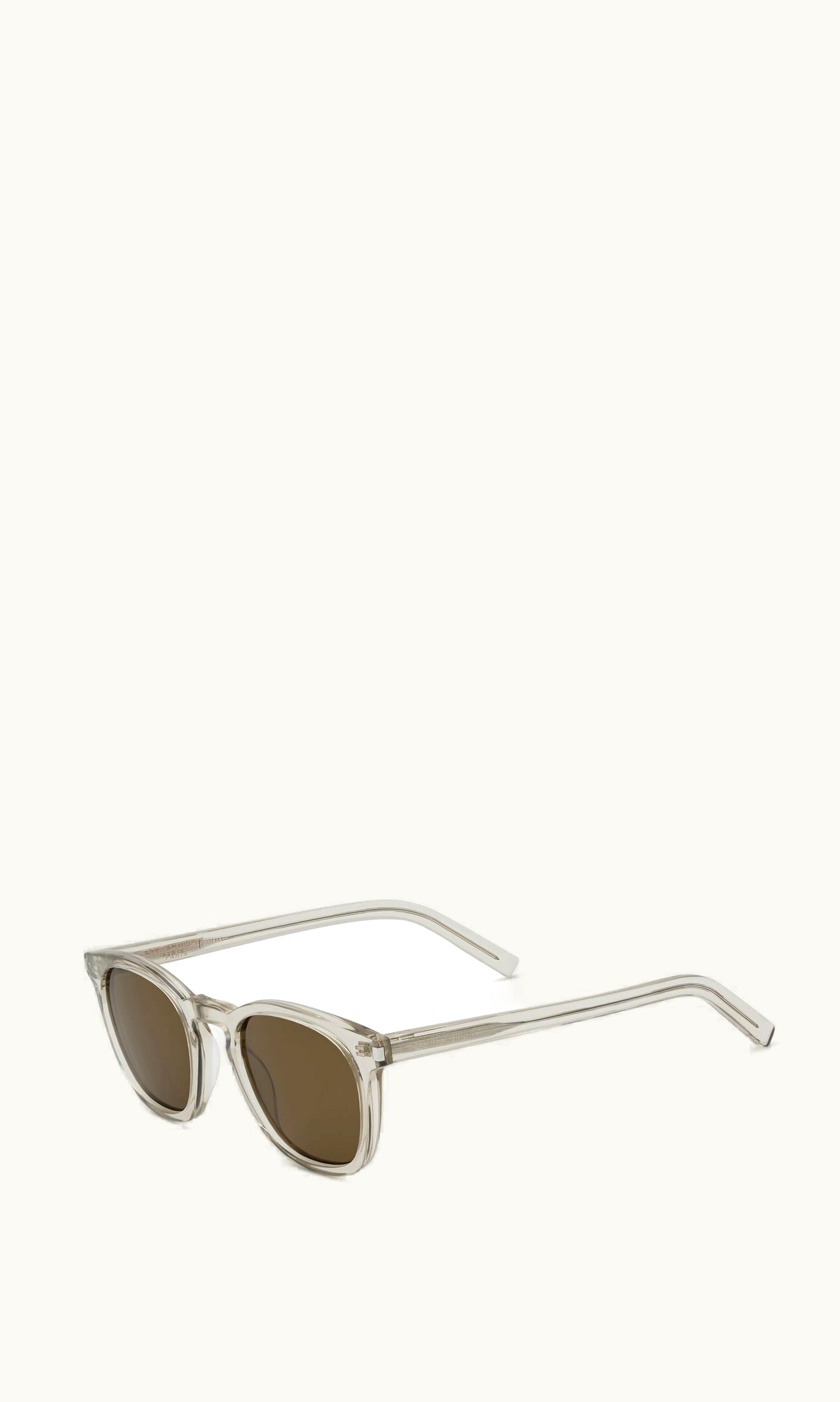 Saint Laurent Saint Laurent Sl 28 Transparent Sand And Brown