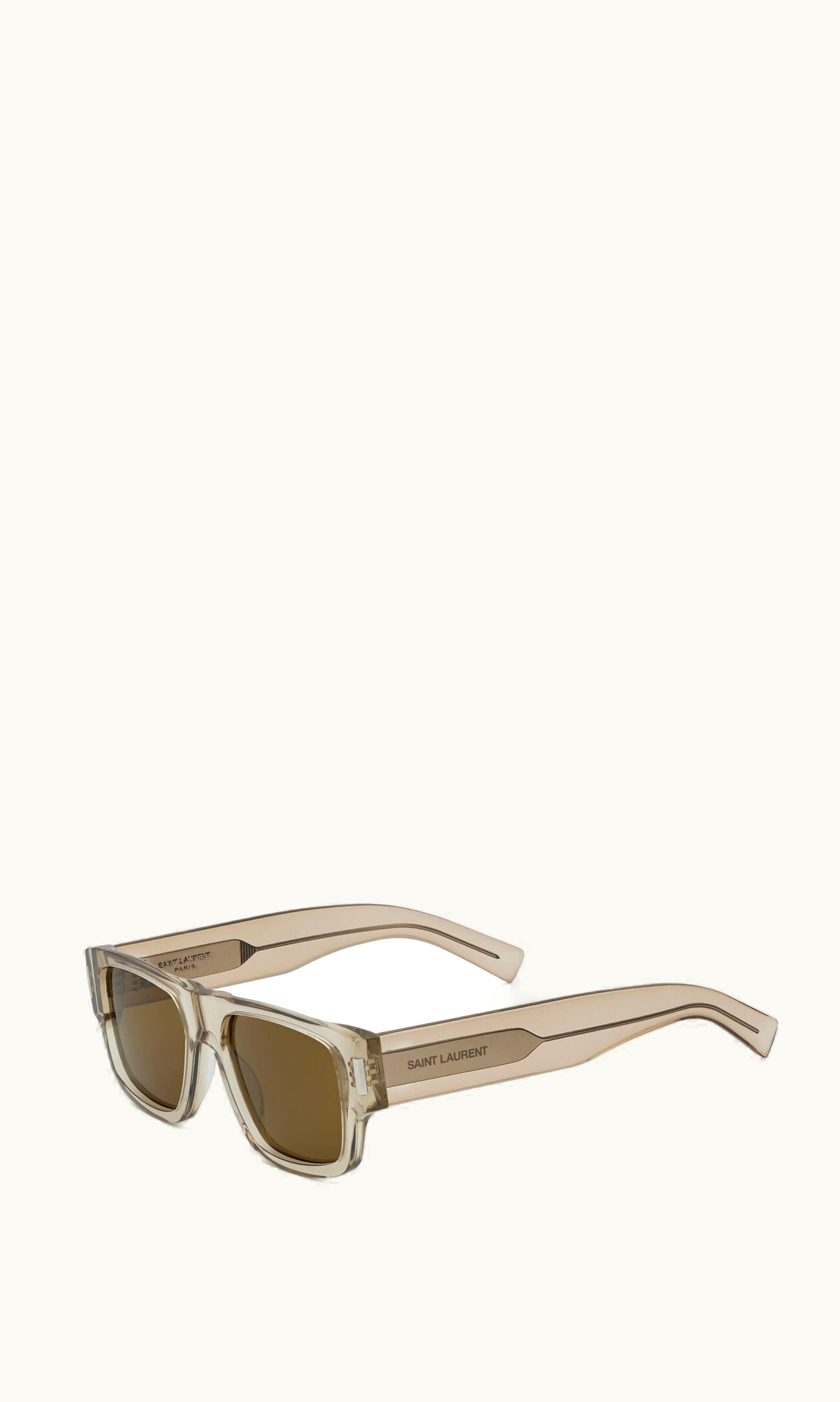 Saint Laurent Saint Laurent Sl 659 Transparent Sand, Silver And Brown