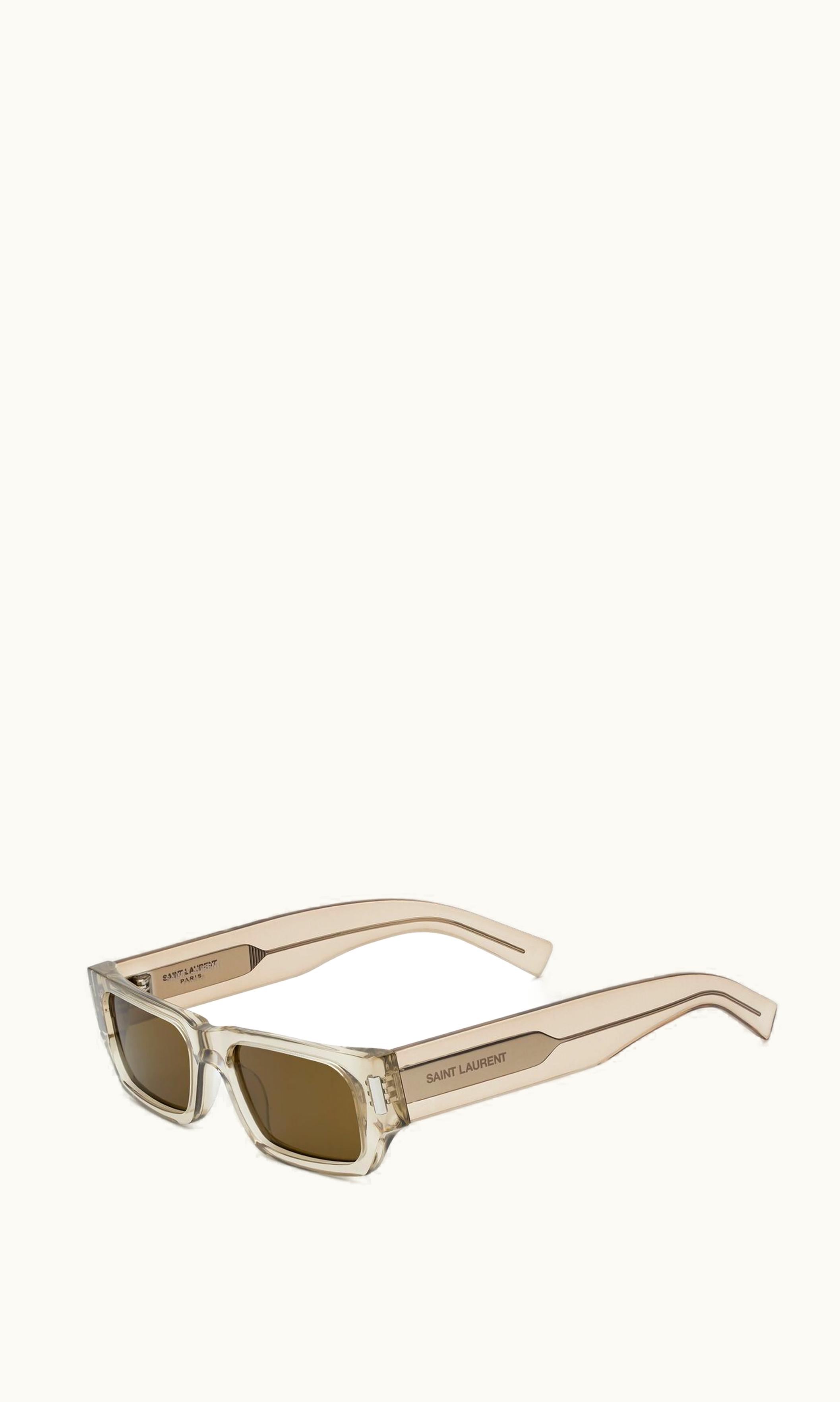 Saint Laurent Saint Laurent Sl 660 Transparent Sand, Silver And Brown