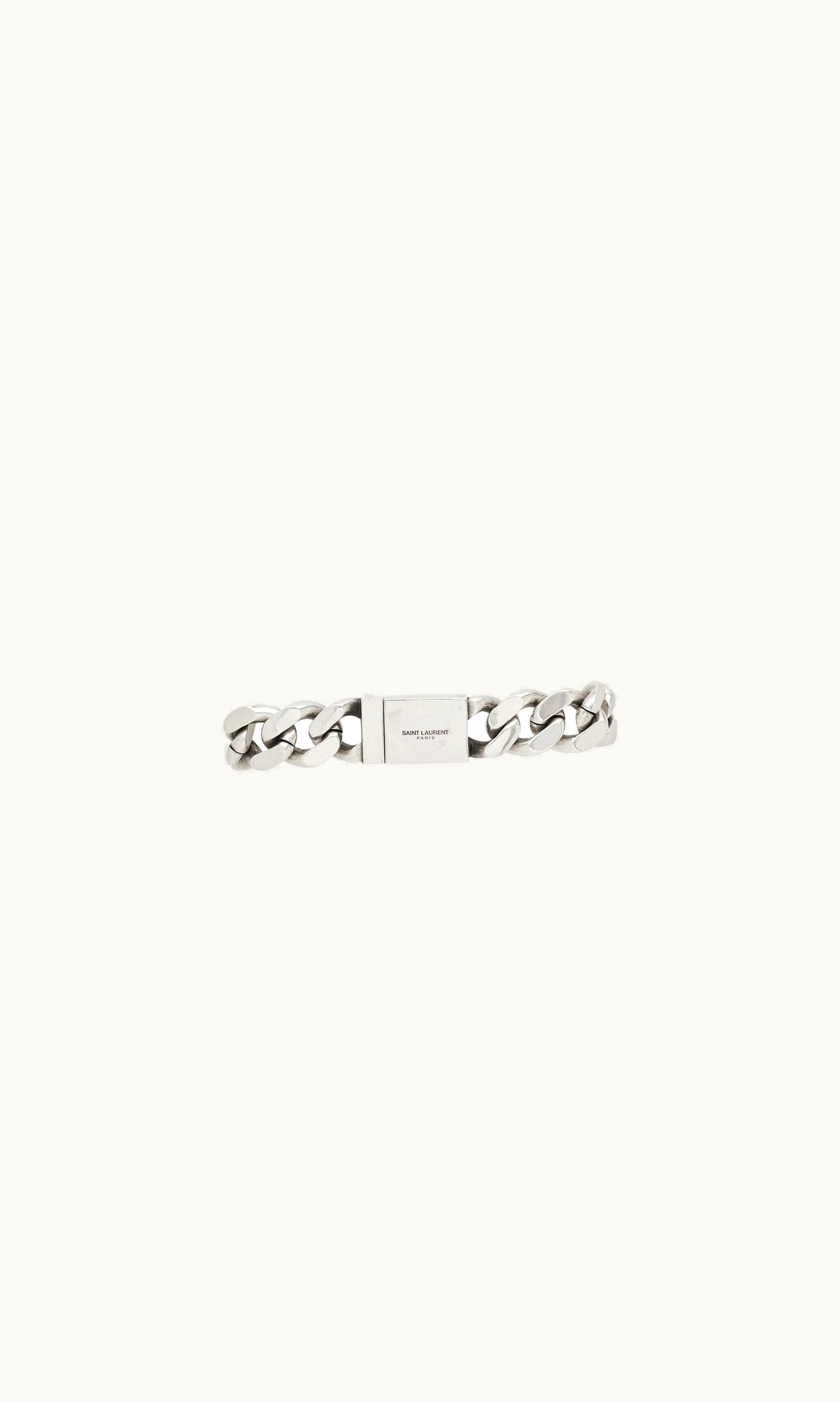 Saint Laurent Saint Laurent Chain Bracelet In Metal Oxidized Silver