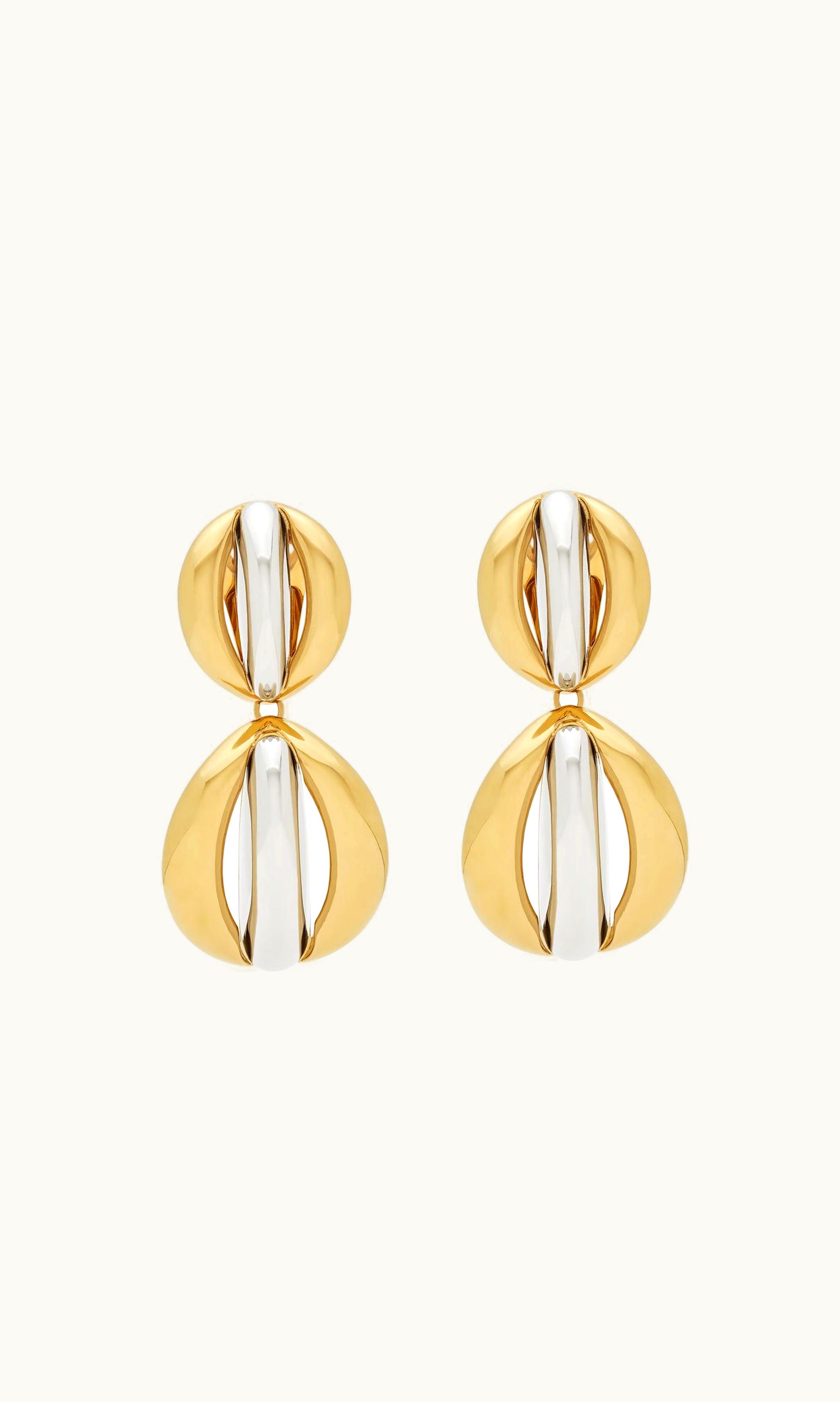Saint Laurent Saint Laurent Mandarin Earrings In Metal Palladium And Gold