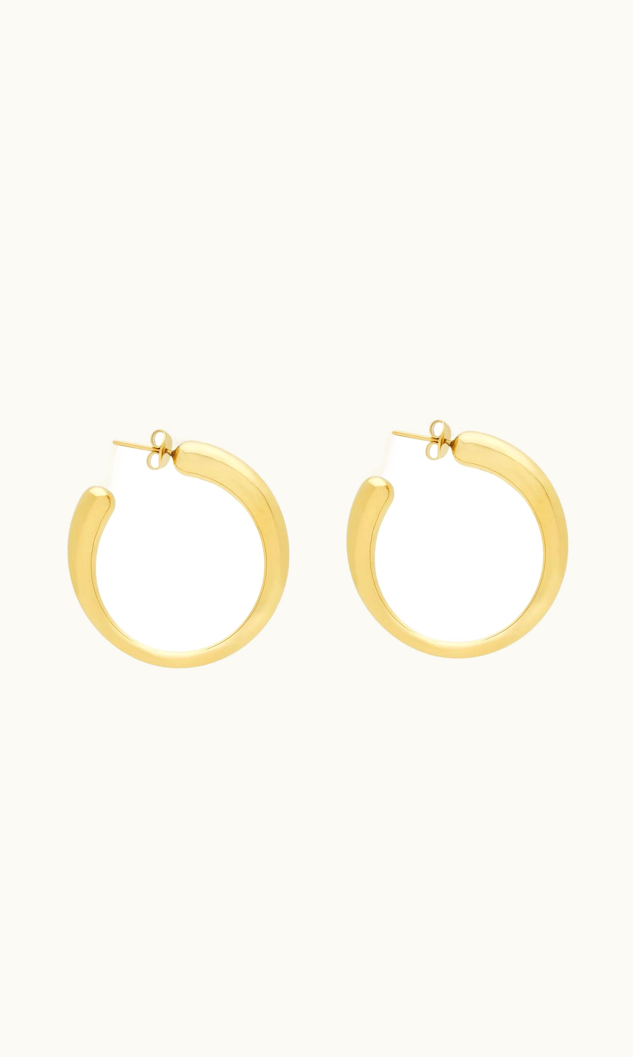 Saint Laurent Saint Laurent Organic Hoop Earrings In Metal Gold