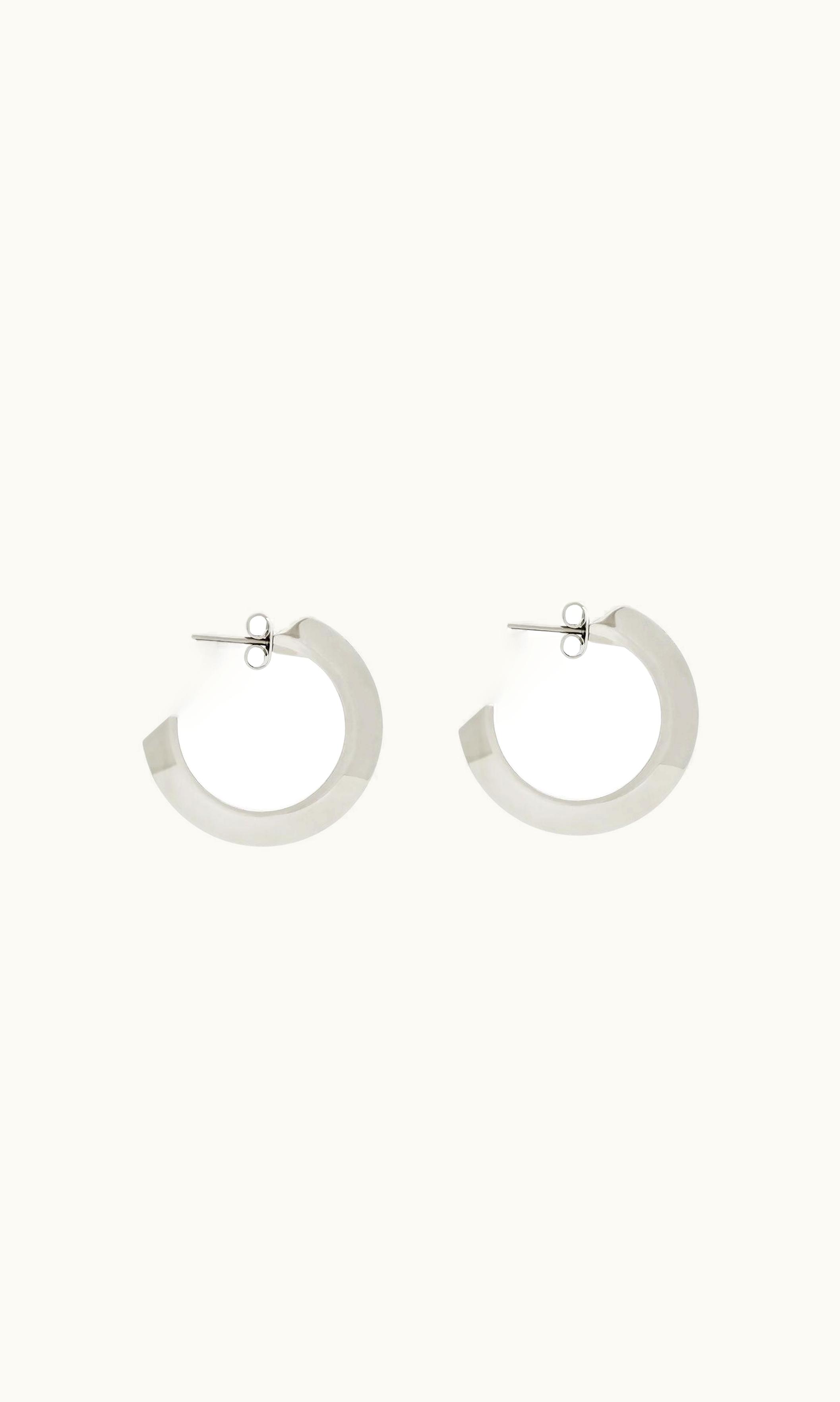Saint Laurent Saint Laurent Thick Hoop Earrings In Metal Palladium