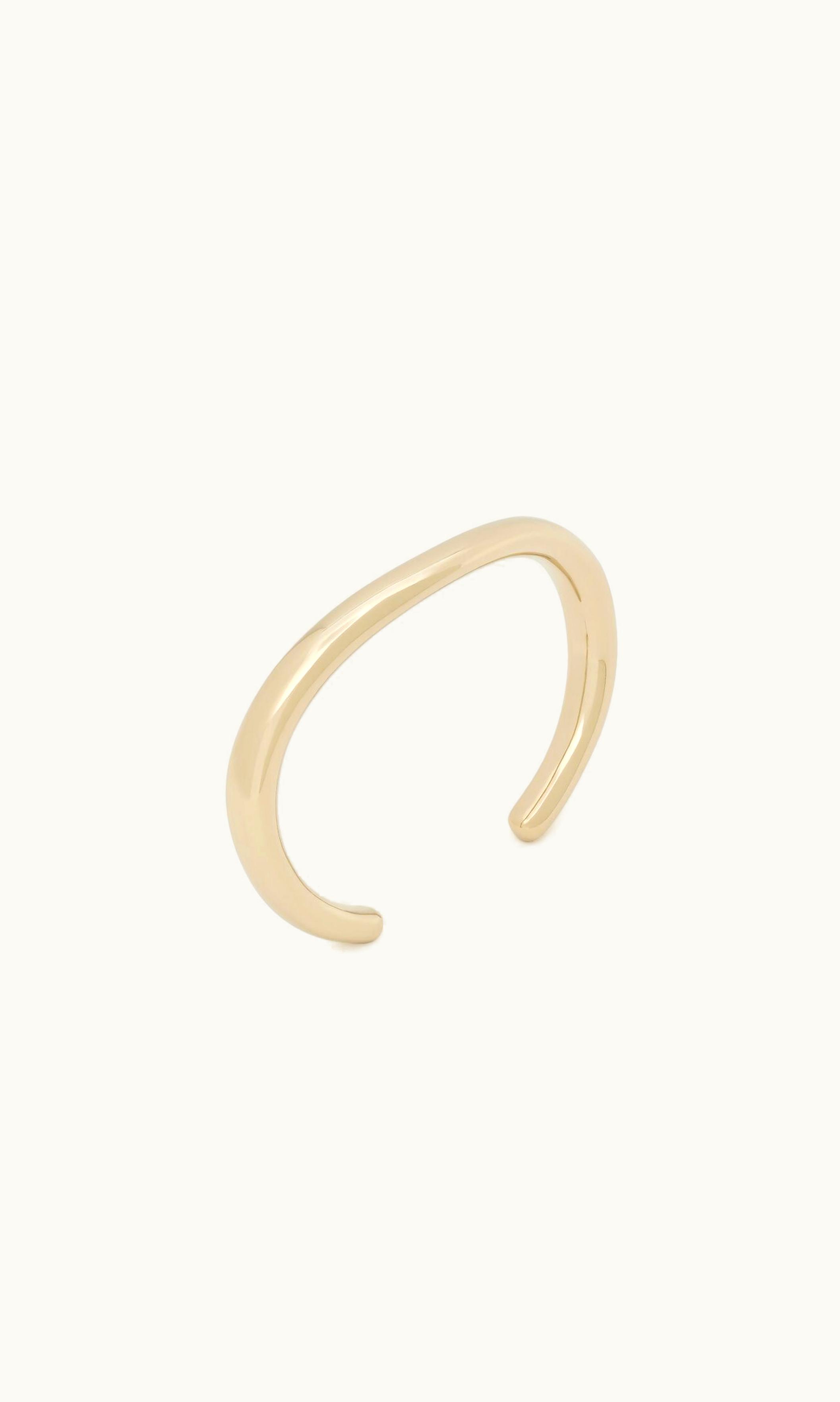 Saint Laurent Saint Laurent Wavy Cuff In Metal Pale Gold