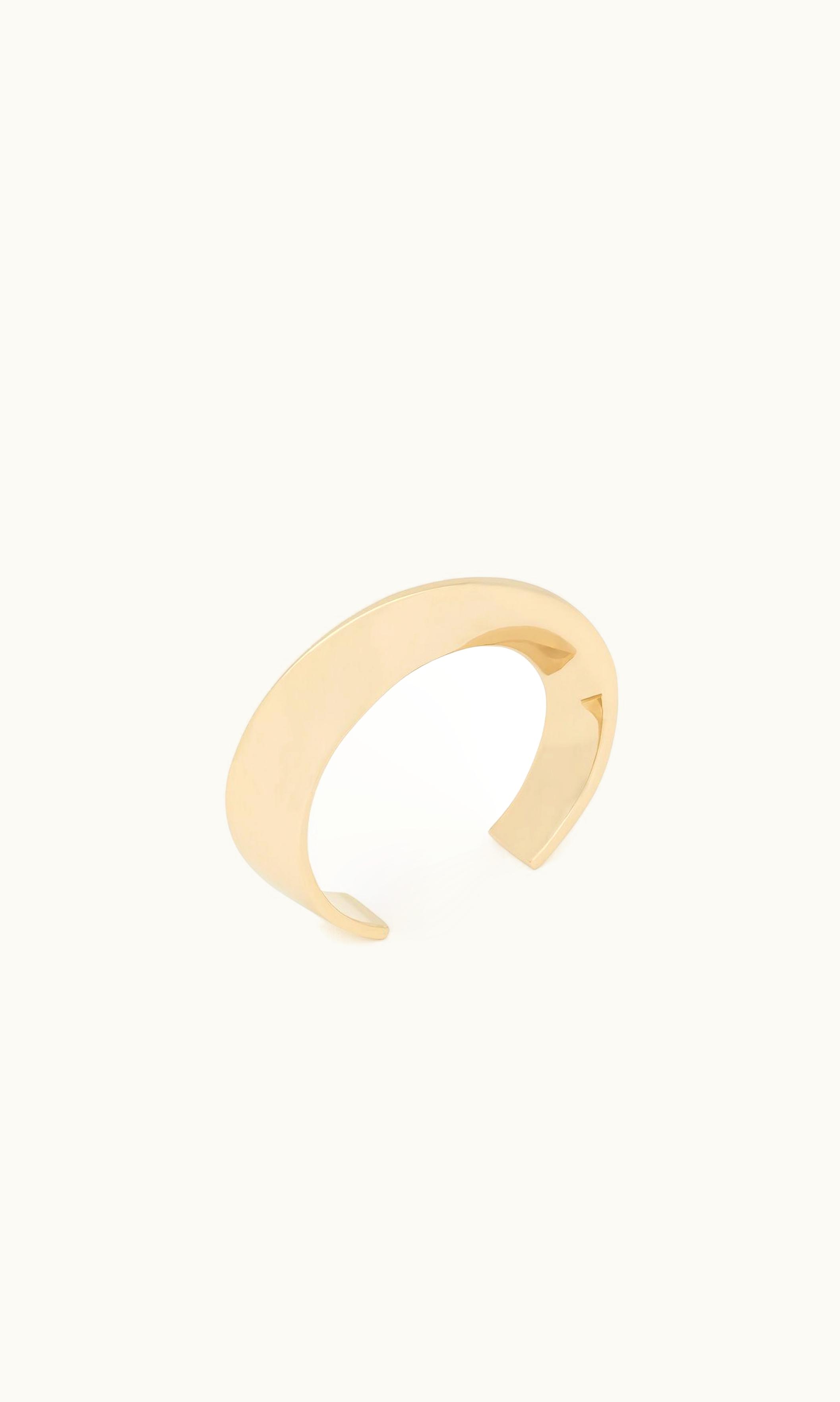 Saint Laurent Saint Laurent Swirl Cuff In Metal Pale Gold