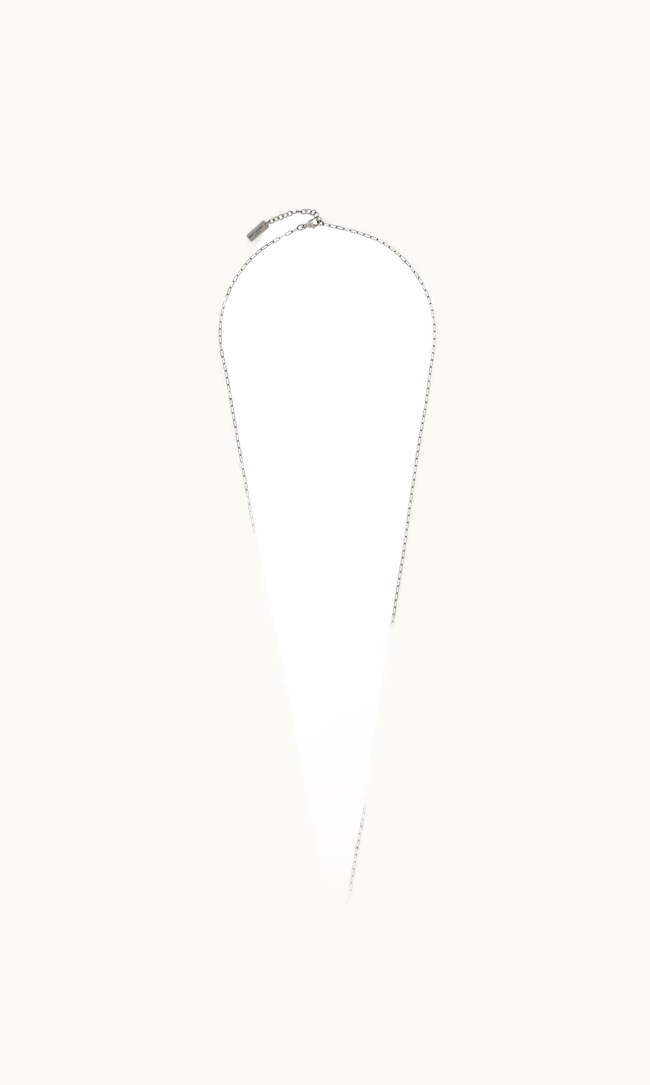 Saint Laurent Saint Laurent Long Rectangular Chain Necklace In Metal Oxidized Silver