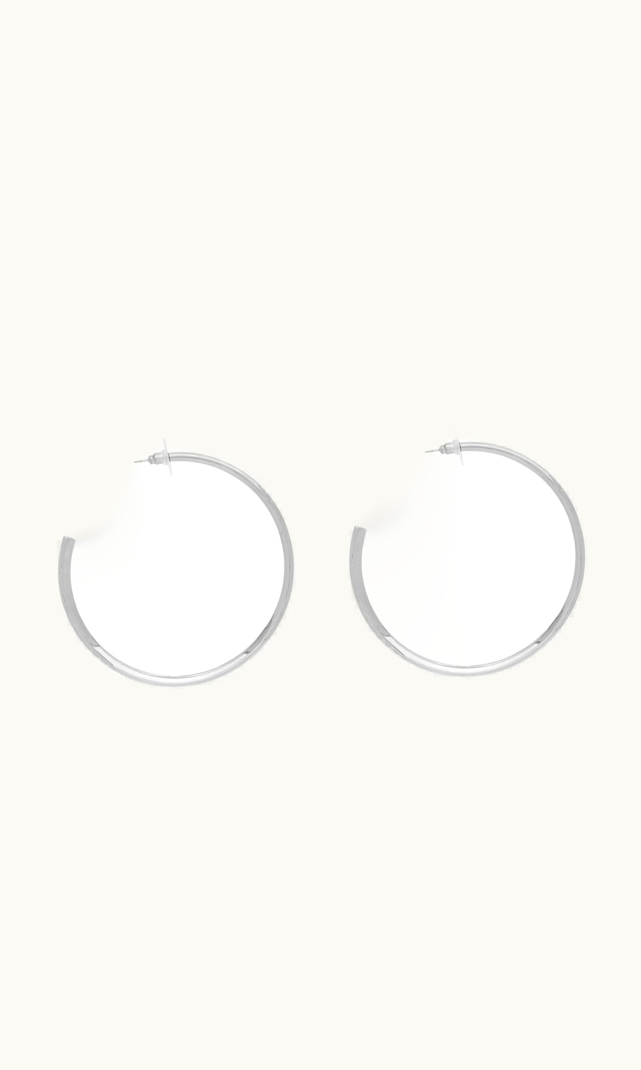 Saint Laurent Saint Laurent Heart Hoop Earrings In Metal Palladium And Black