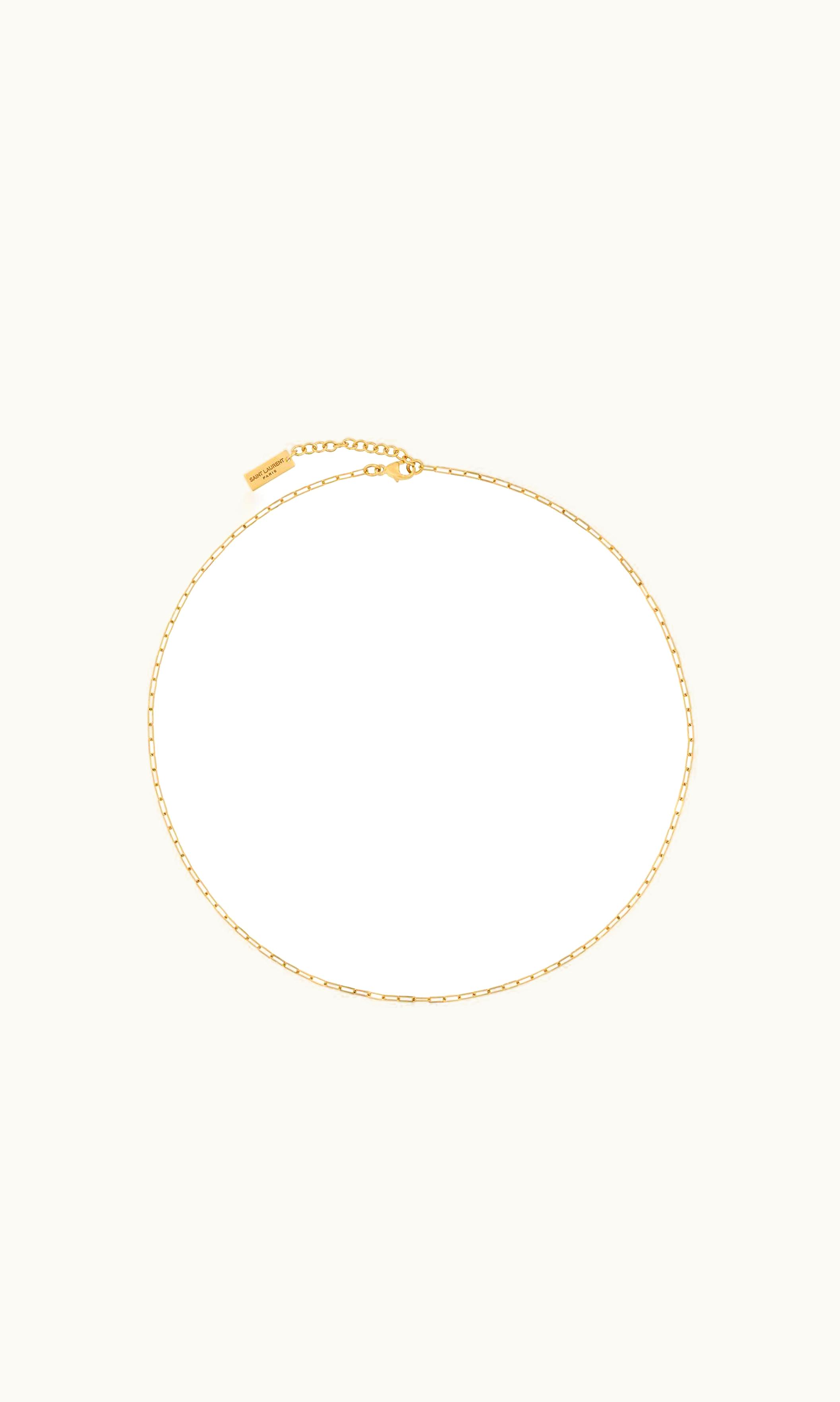 Saint Laurent Saint Laurent Short Rectangular Chain Necklace In Metal Gold