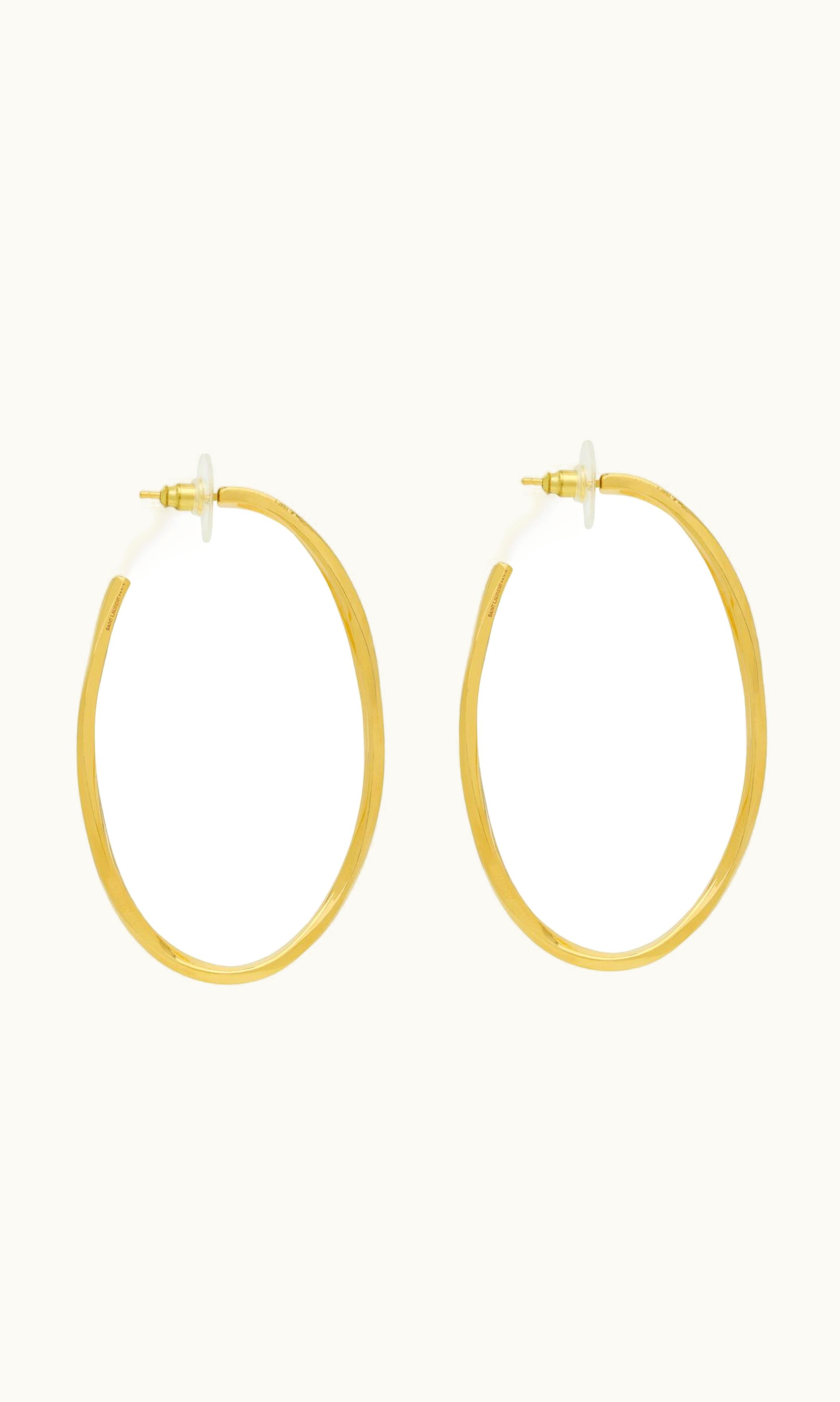 Saint Laurent Saint Laurent Oval Hoop Earrings In Metal Gold
