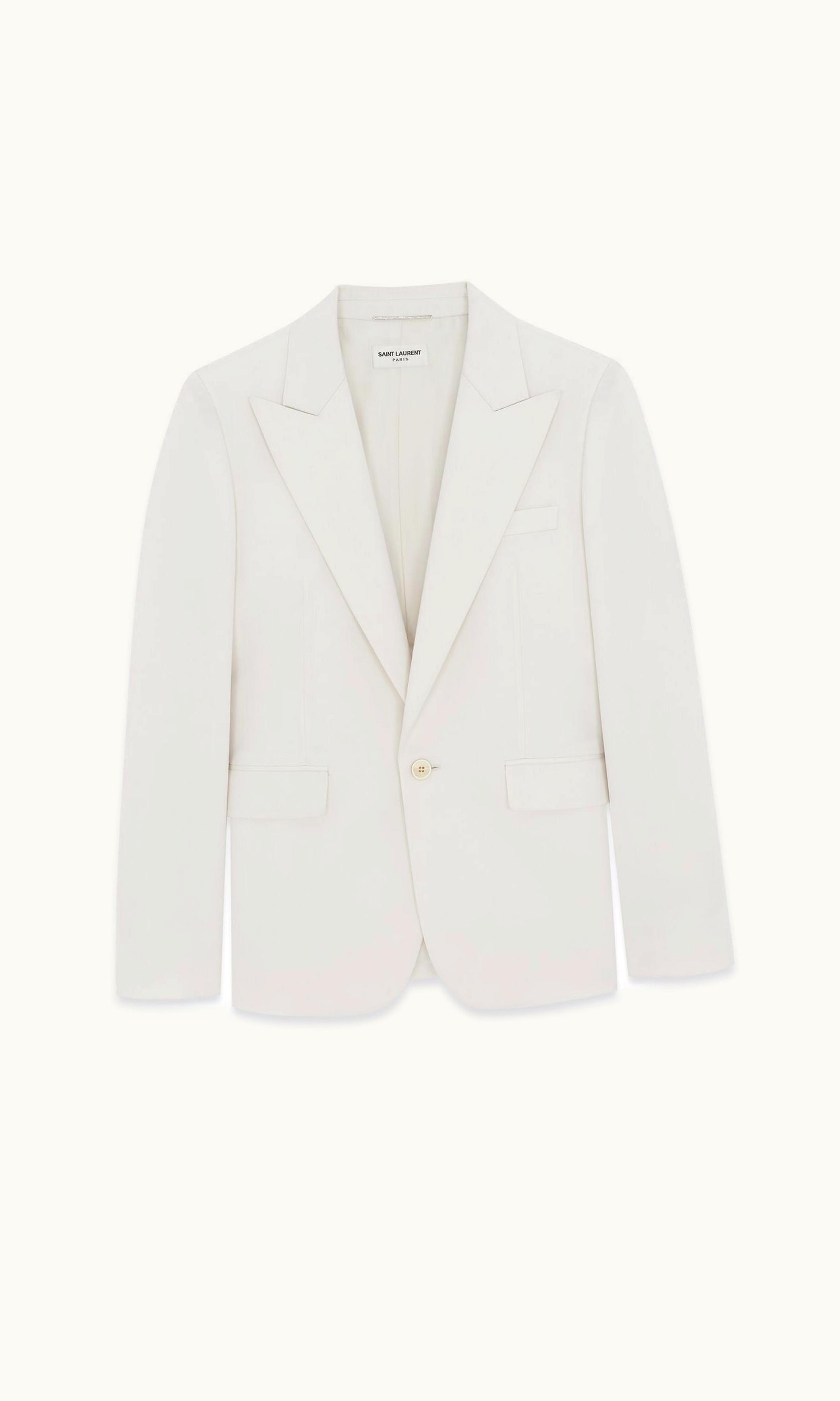 Saint Laurent Saint Laurent Jacket In Wool Gabardine Craie CRAIE