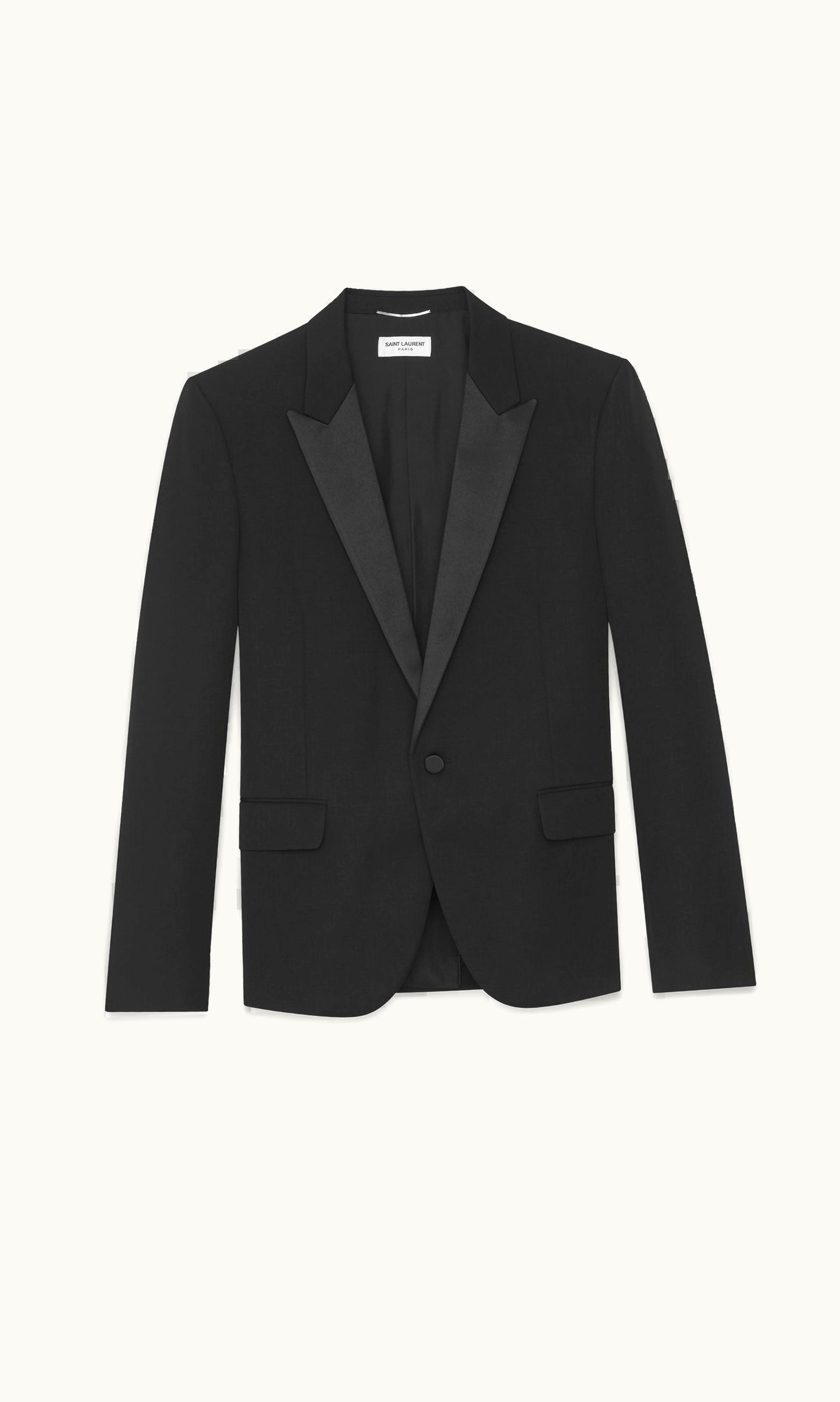 Saint Laurent Saint Laurent Tuxedo Jacket In Grain De Poudre Black 505327Y512W1000
